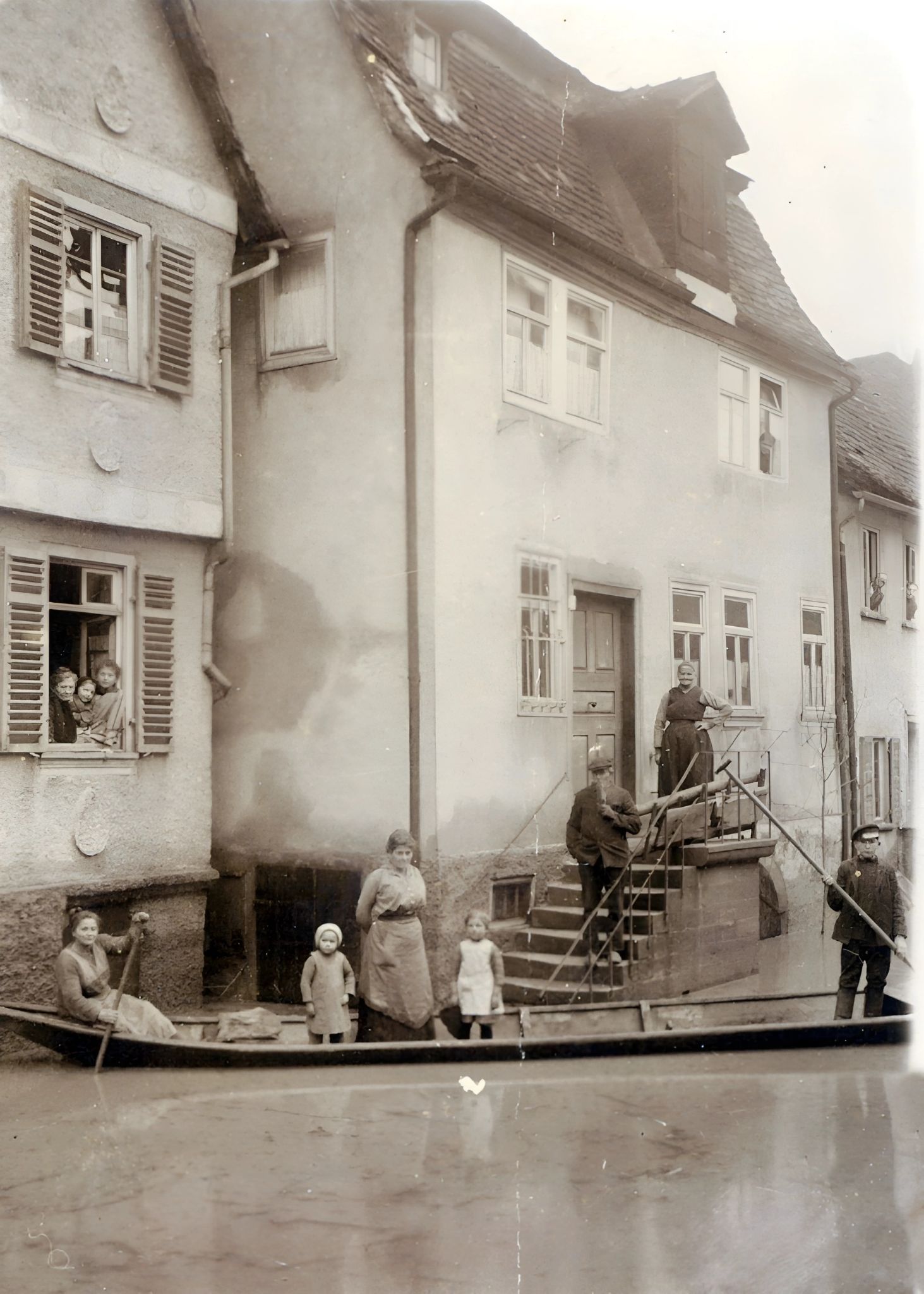 Hochwasser 1920 vor der Hofstraße 4