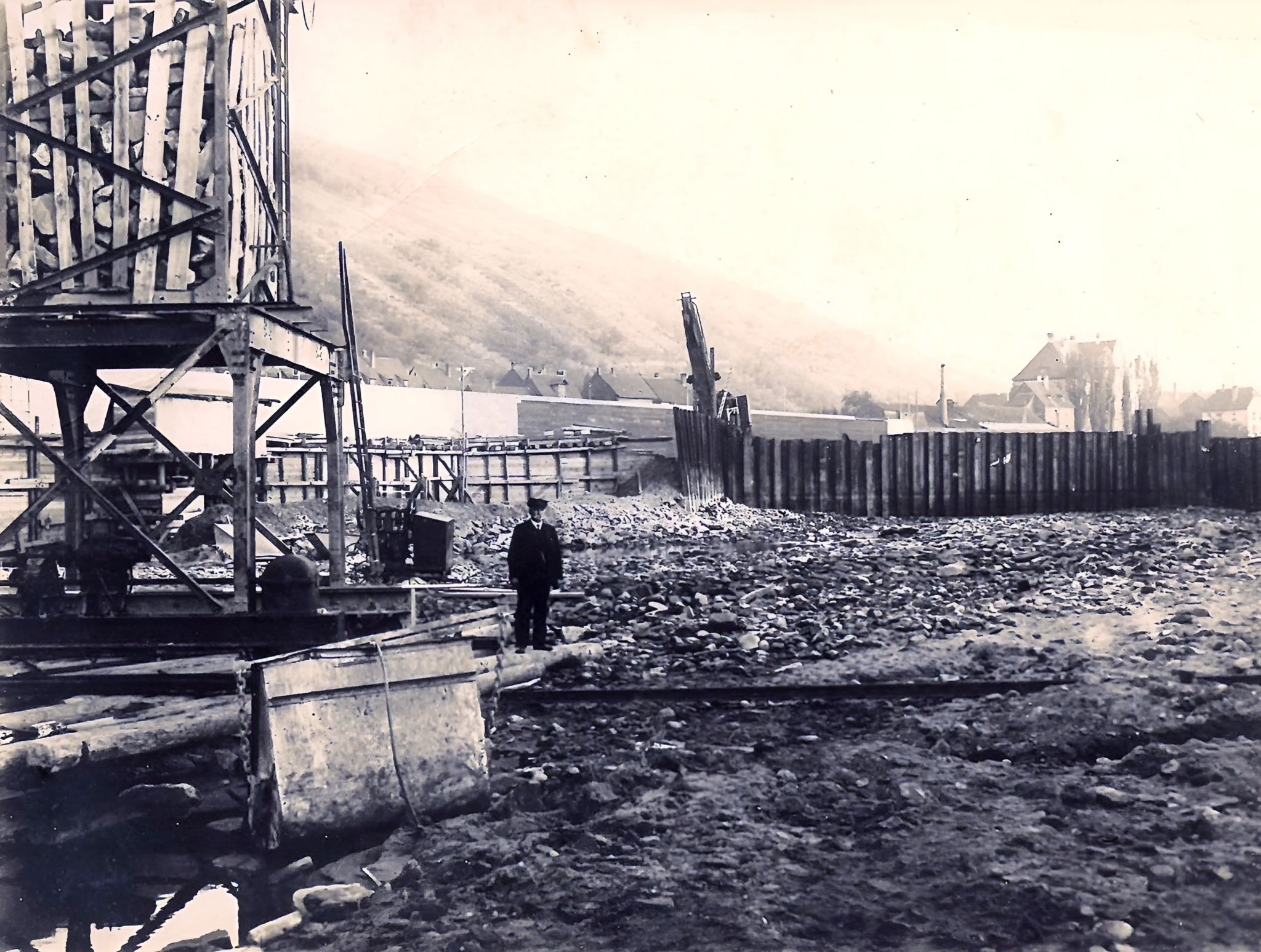 Bau des Kraftwerks 1928