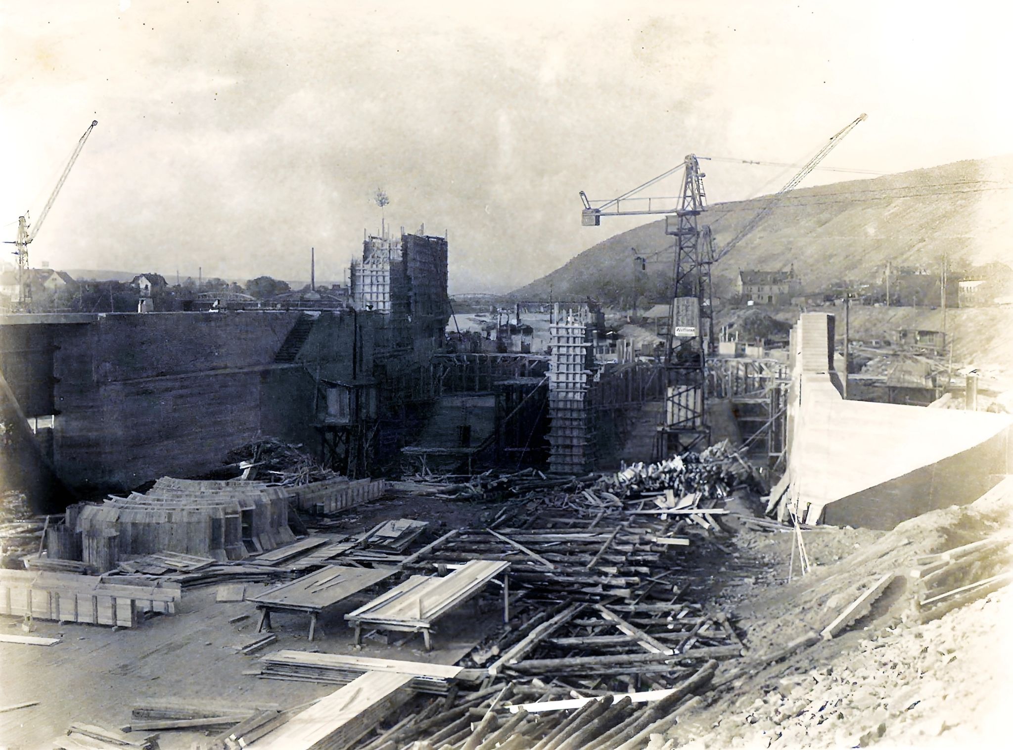Bau des Kraftwerks 1928