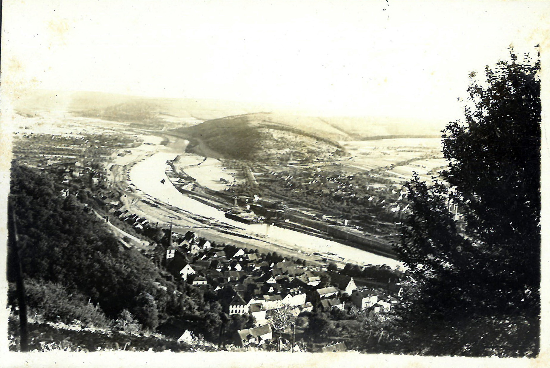 Bau der Staustufe 1928