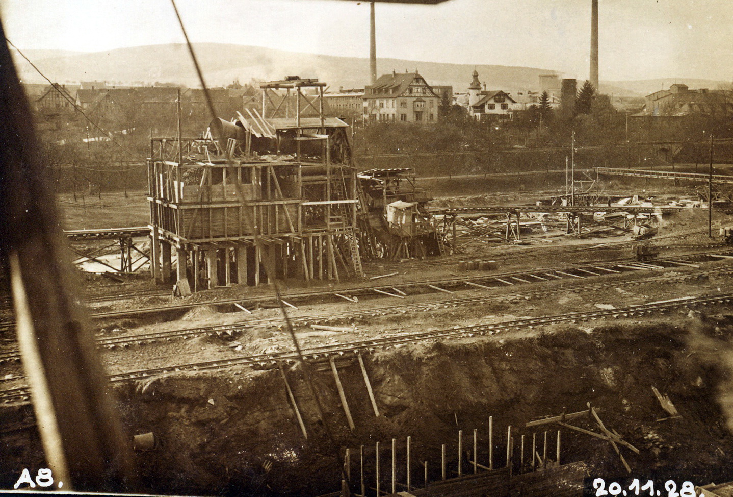 Bau der Staustufe 1928