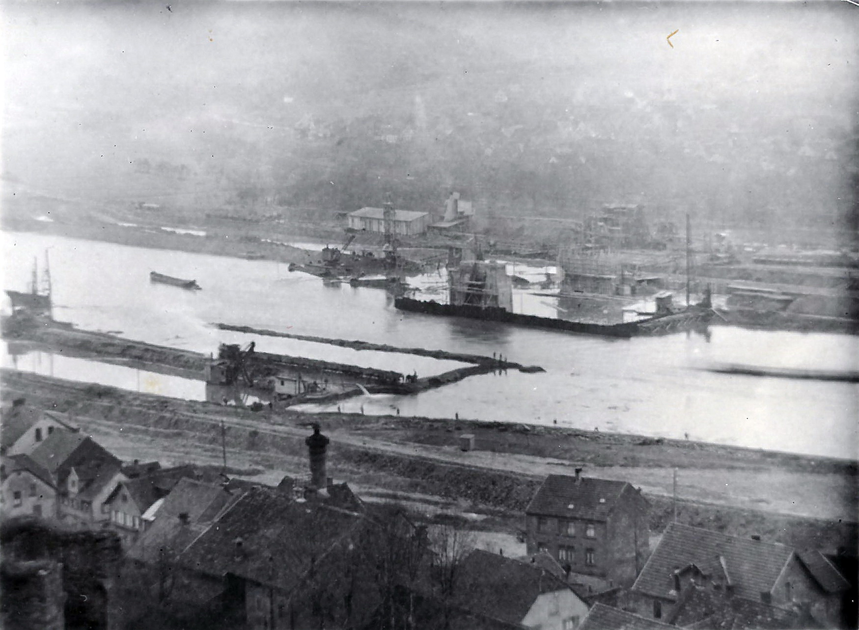 Bau der Staustufe 1928