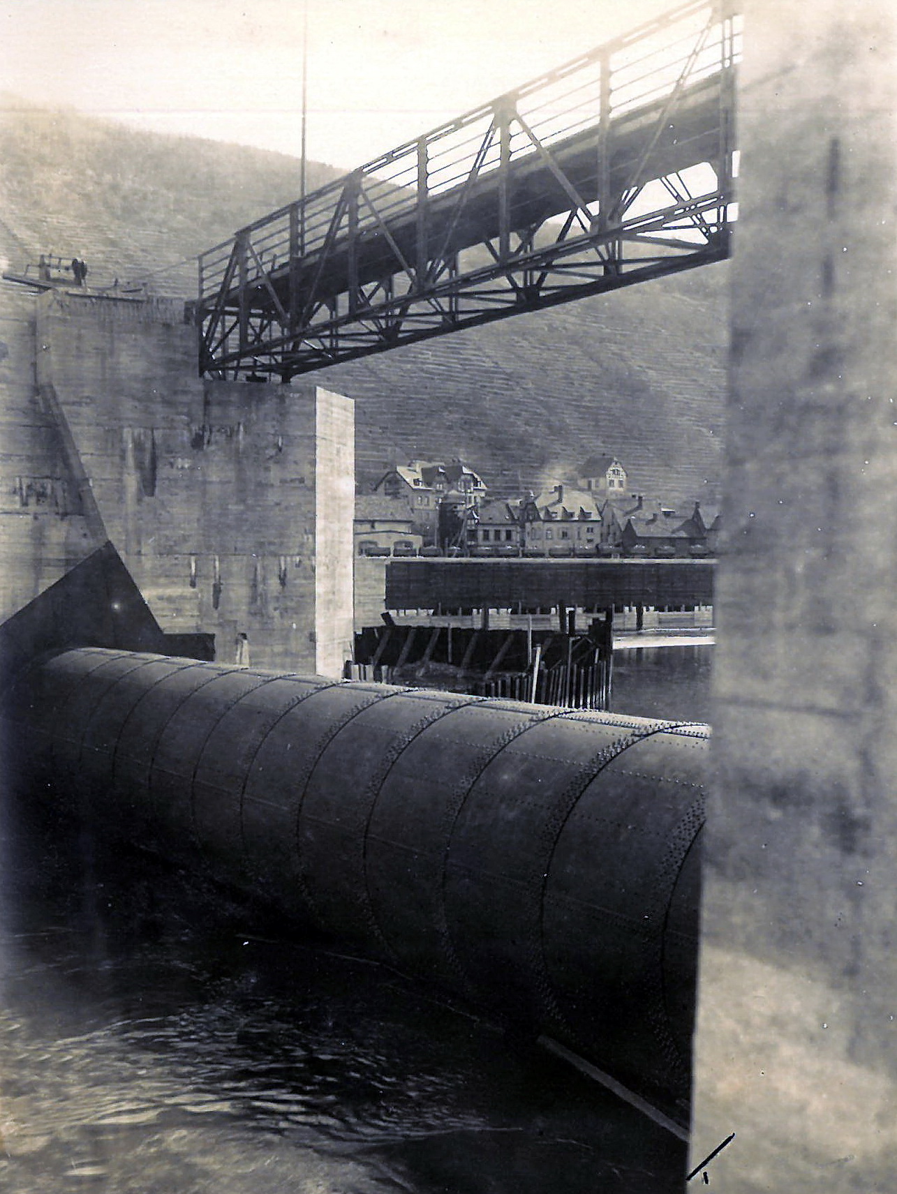 Bau der Staustufe 1929