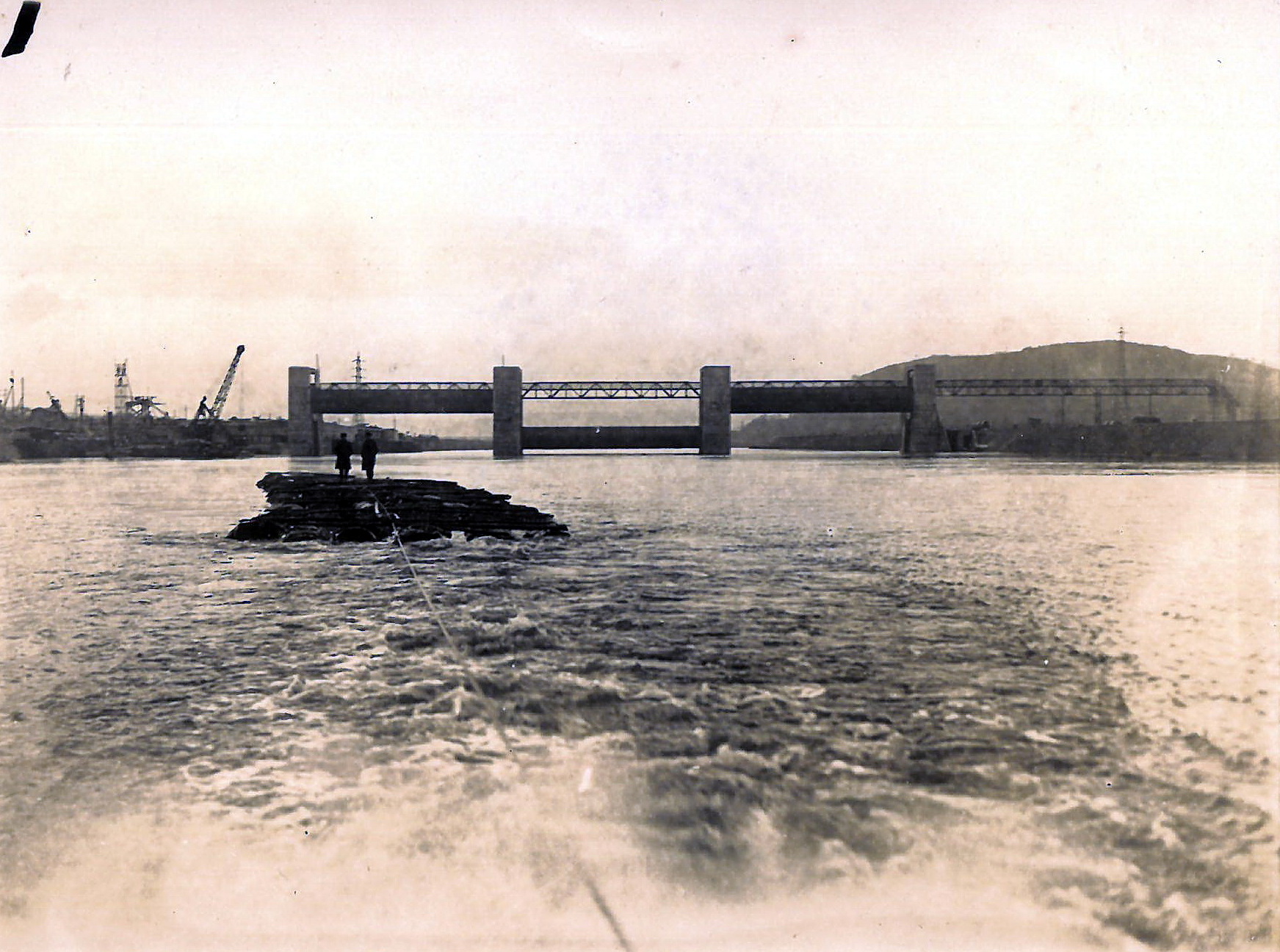 Bau der Staustufe 1929