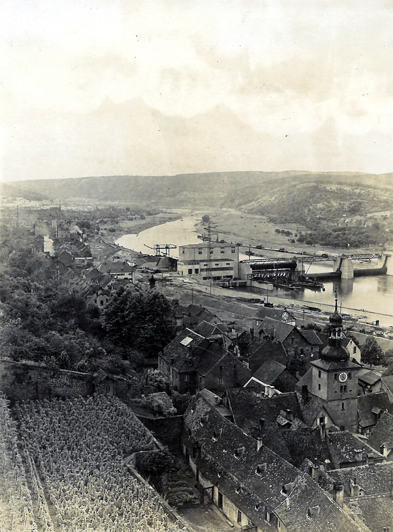 Bau der Staustufe 1929