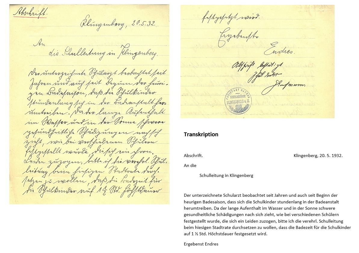 Ersuchungsschreiben an den Stadtrat