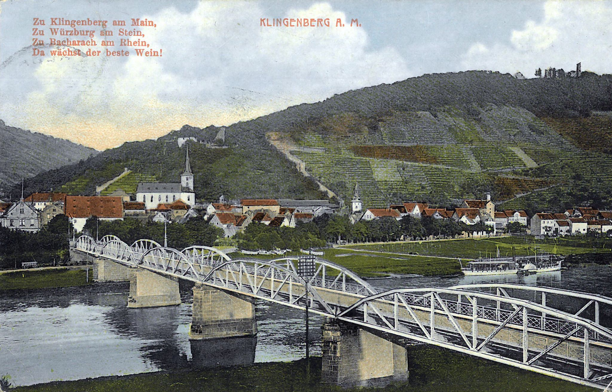 Die Mainbrücke im Jahr 1918