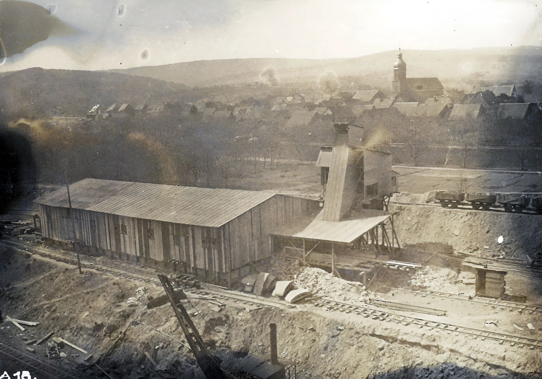 Bau der Schleusenkammer 1929