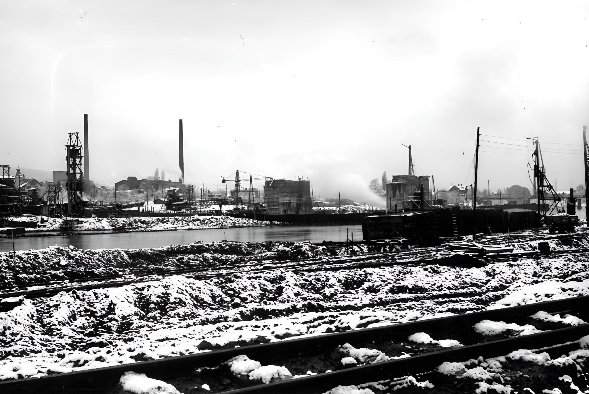 Bau der Staustufe 1928