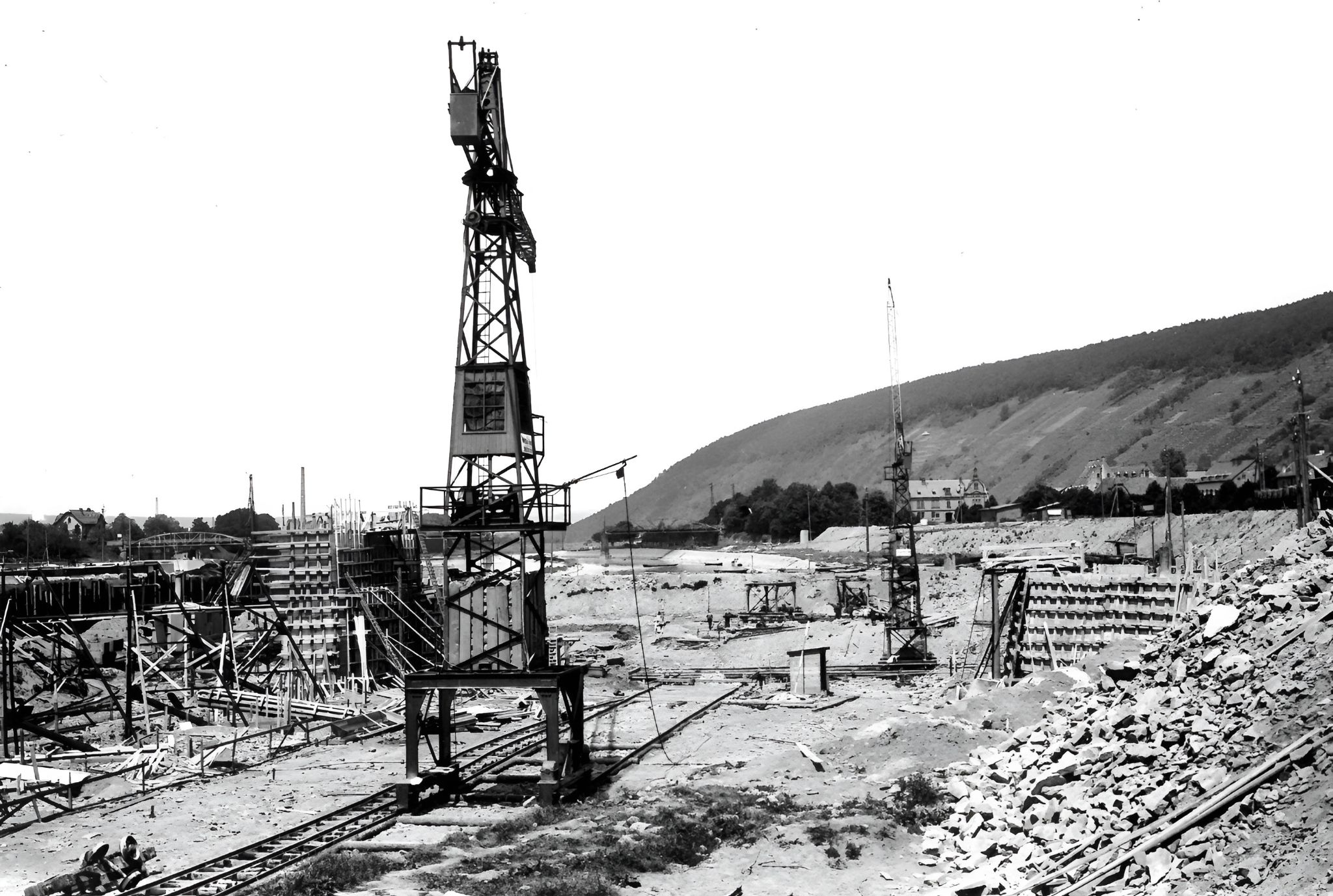 Bau der Staustufe 1928