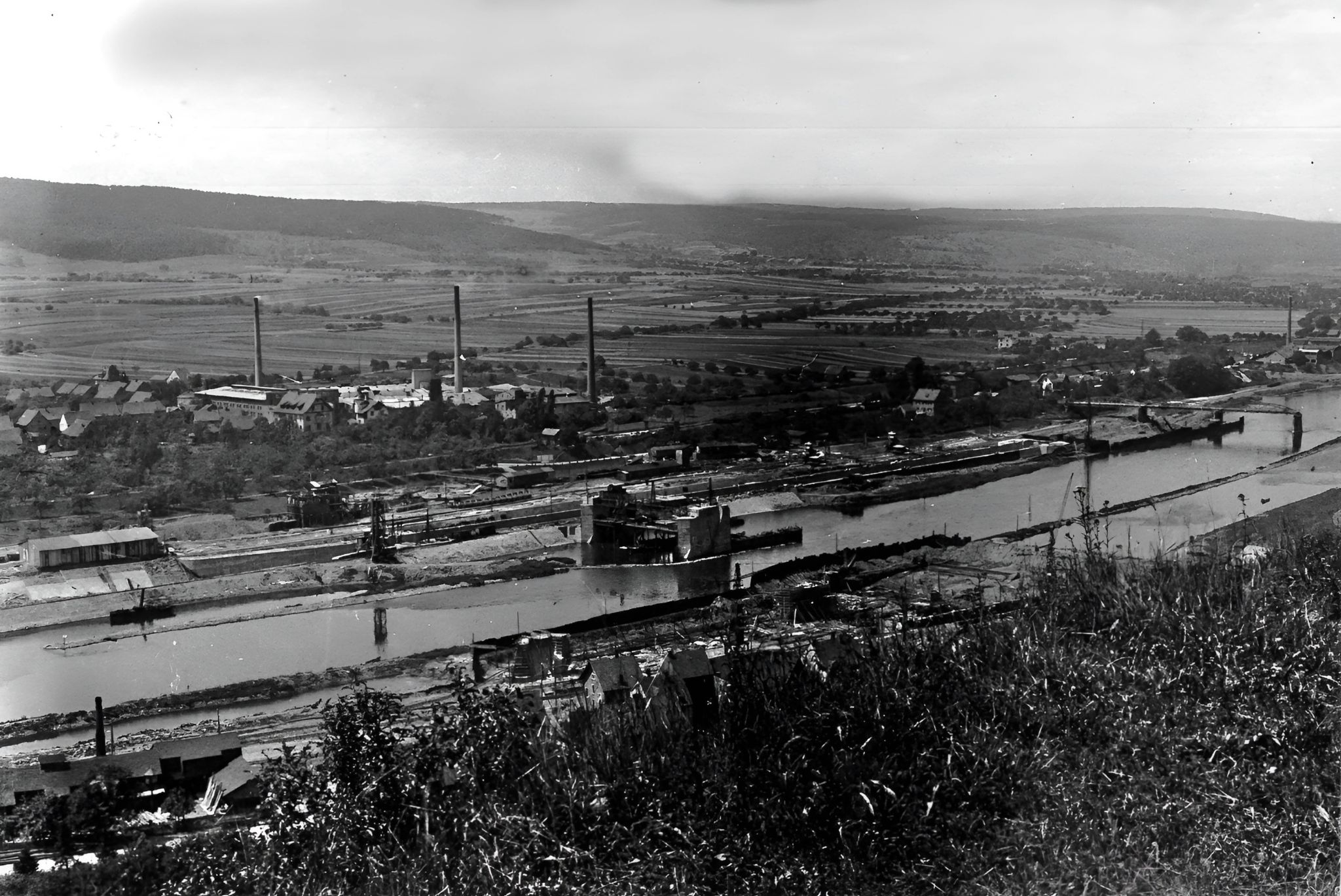 Bau der Staustufe 1928