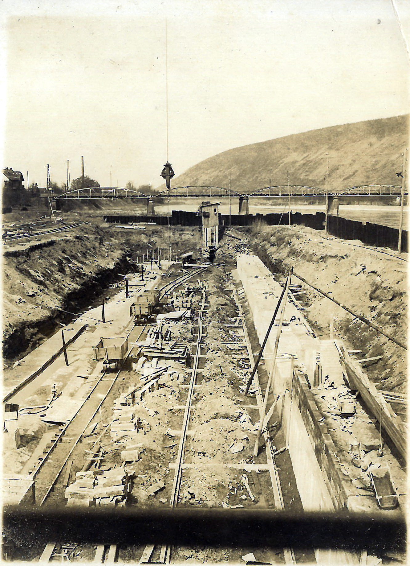 Bau der Staustufe 1929