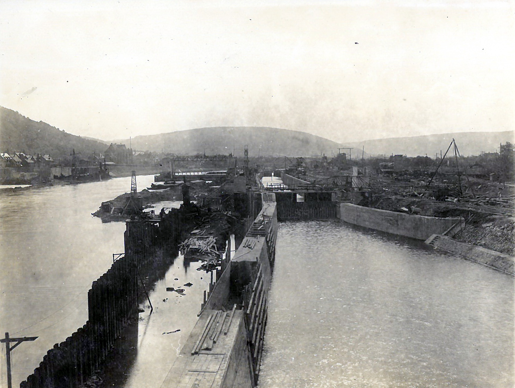 Bau der Schleuse 1929