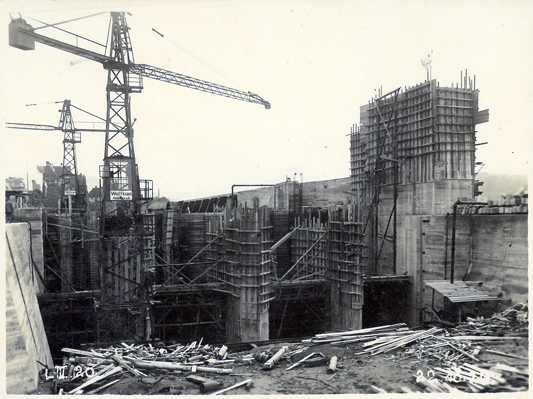 Bau der Staustufe 1929