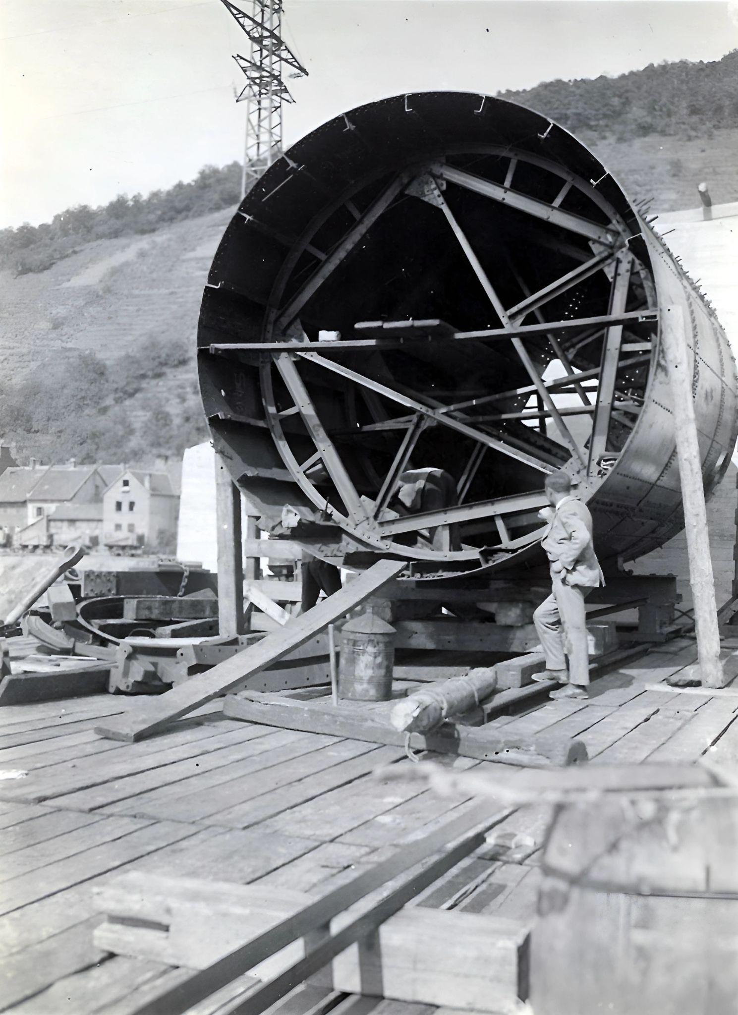 Bau der Staustufe 1929