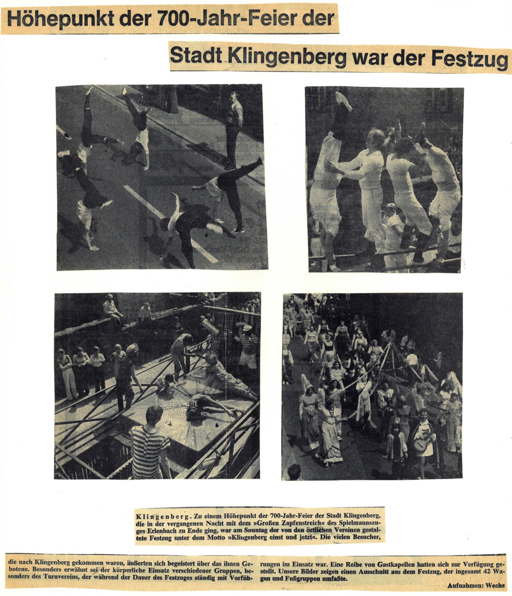 Zeitungsartikel 700 Jahrfeier Rückblende Main-Echo