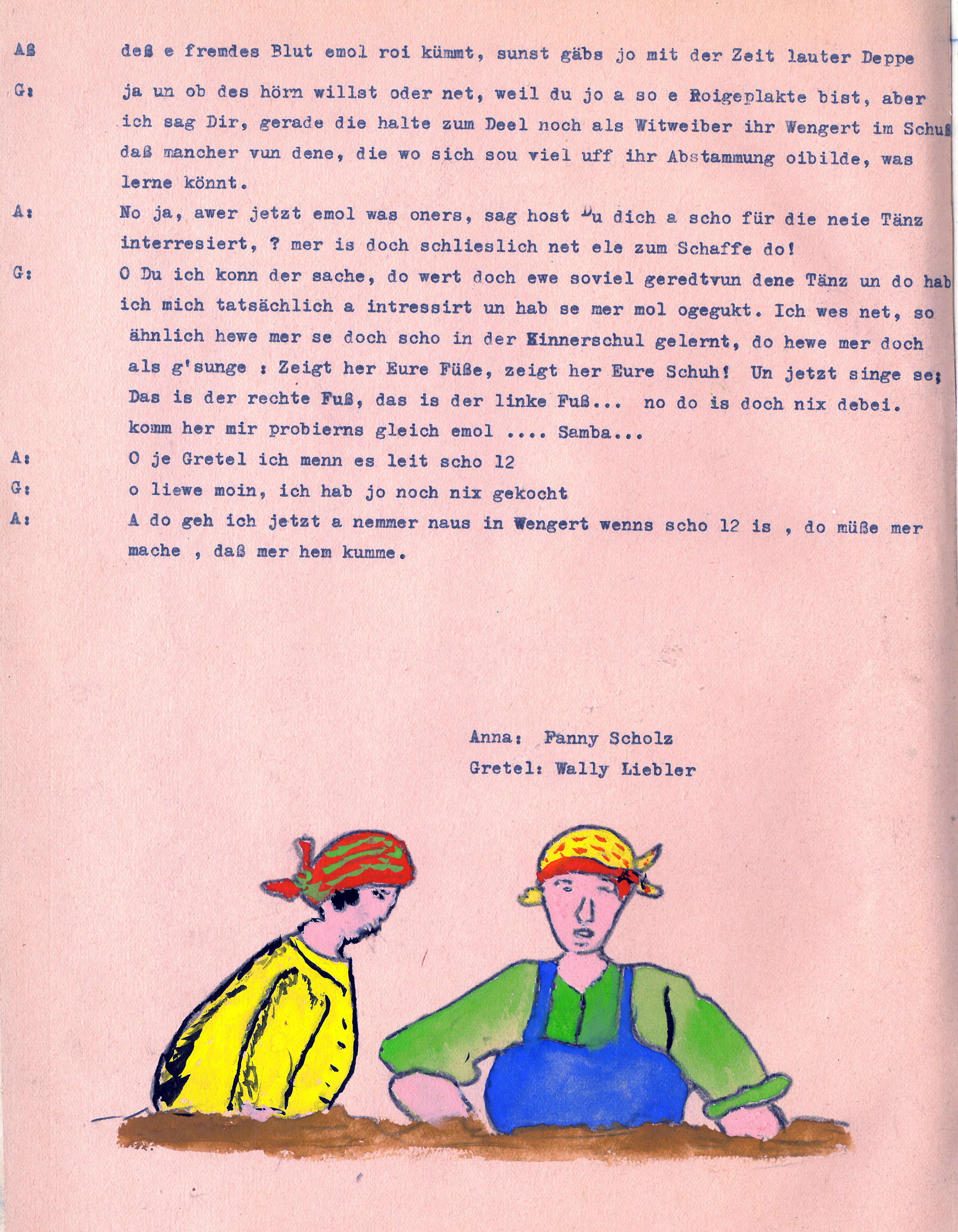 Dialog "Begegnung zweier Winzerfrauen" 1950