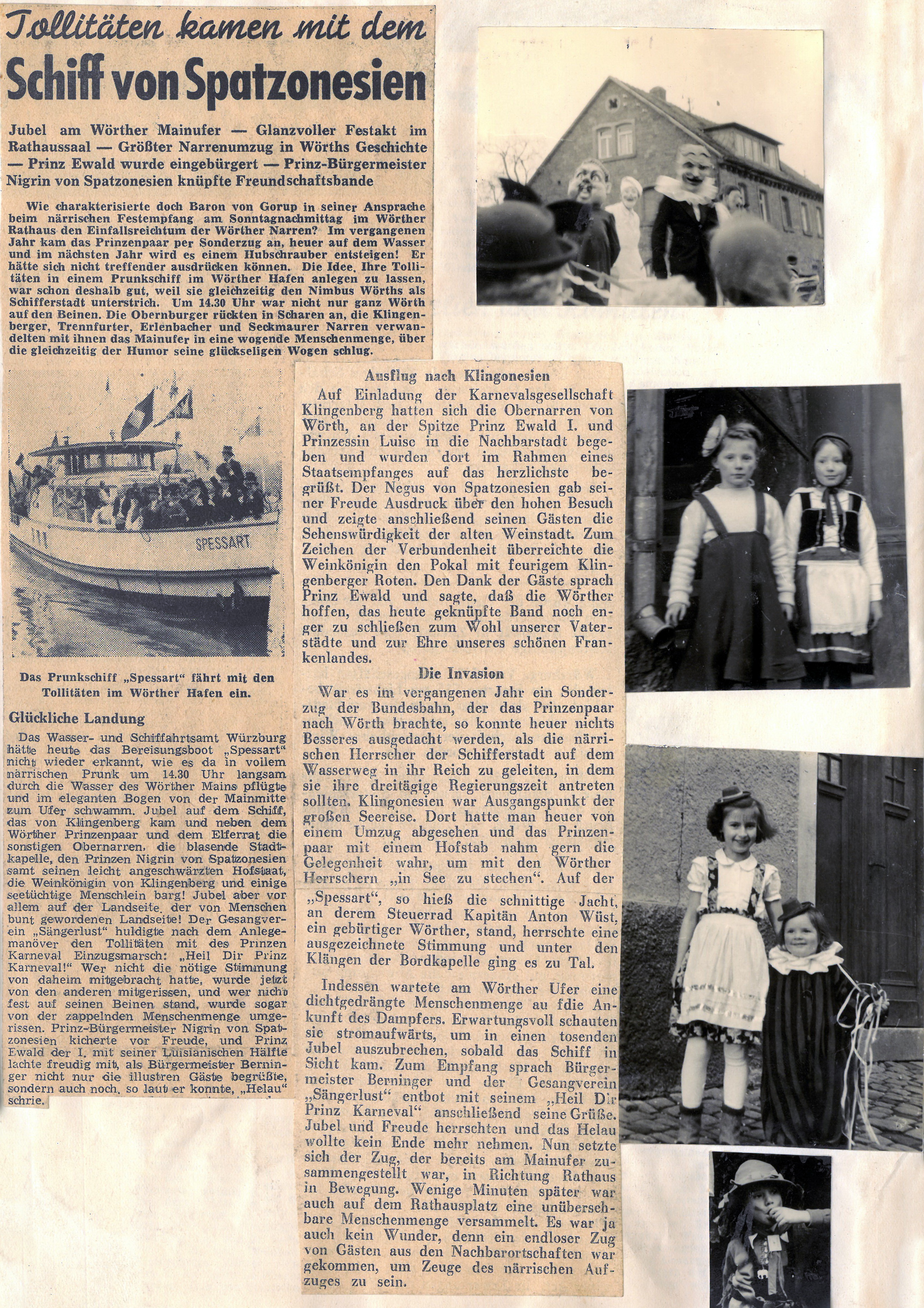 Zeitungsbericht "Schiff von Spatzonesien" 1951