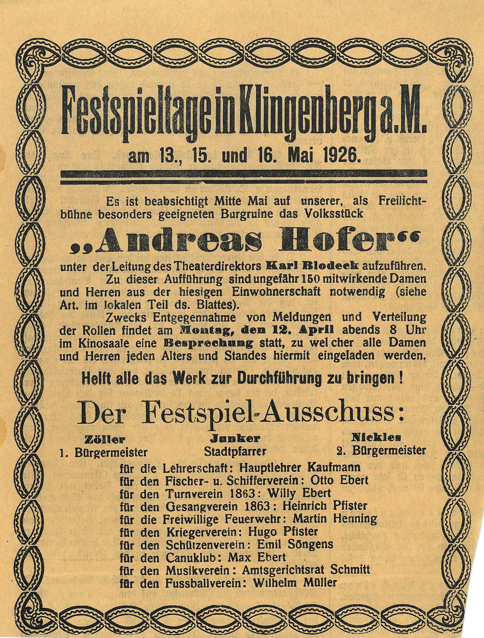 Aufruf zur Mitwirkung