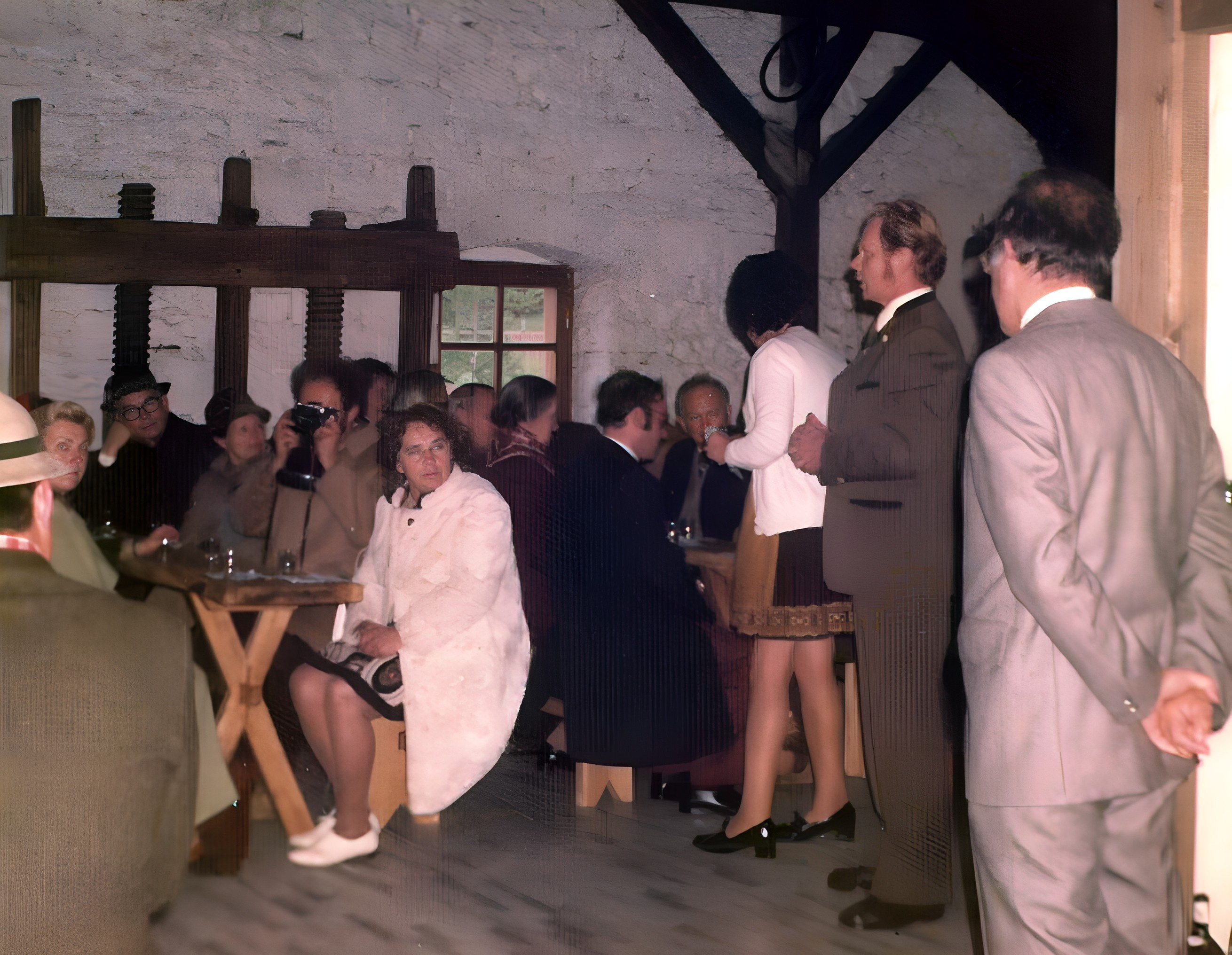 Empfang von Staatsminister Dr. Hans Eisenmann im Obergeschoss des "Haus des Gastes" Anfang der 1970er Jahre