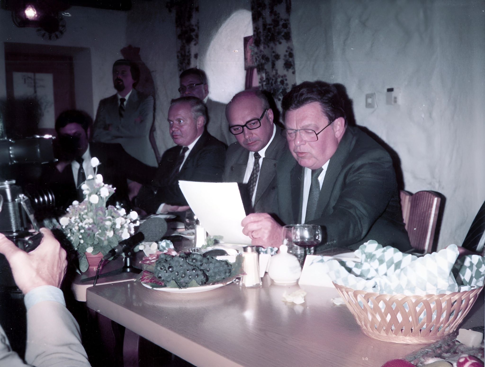 Der Bayerische Ministerpräsident Franz Josef Strauß ist zu Gast in Klingenberg 1982