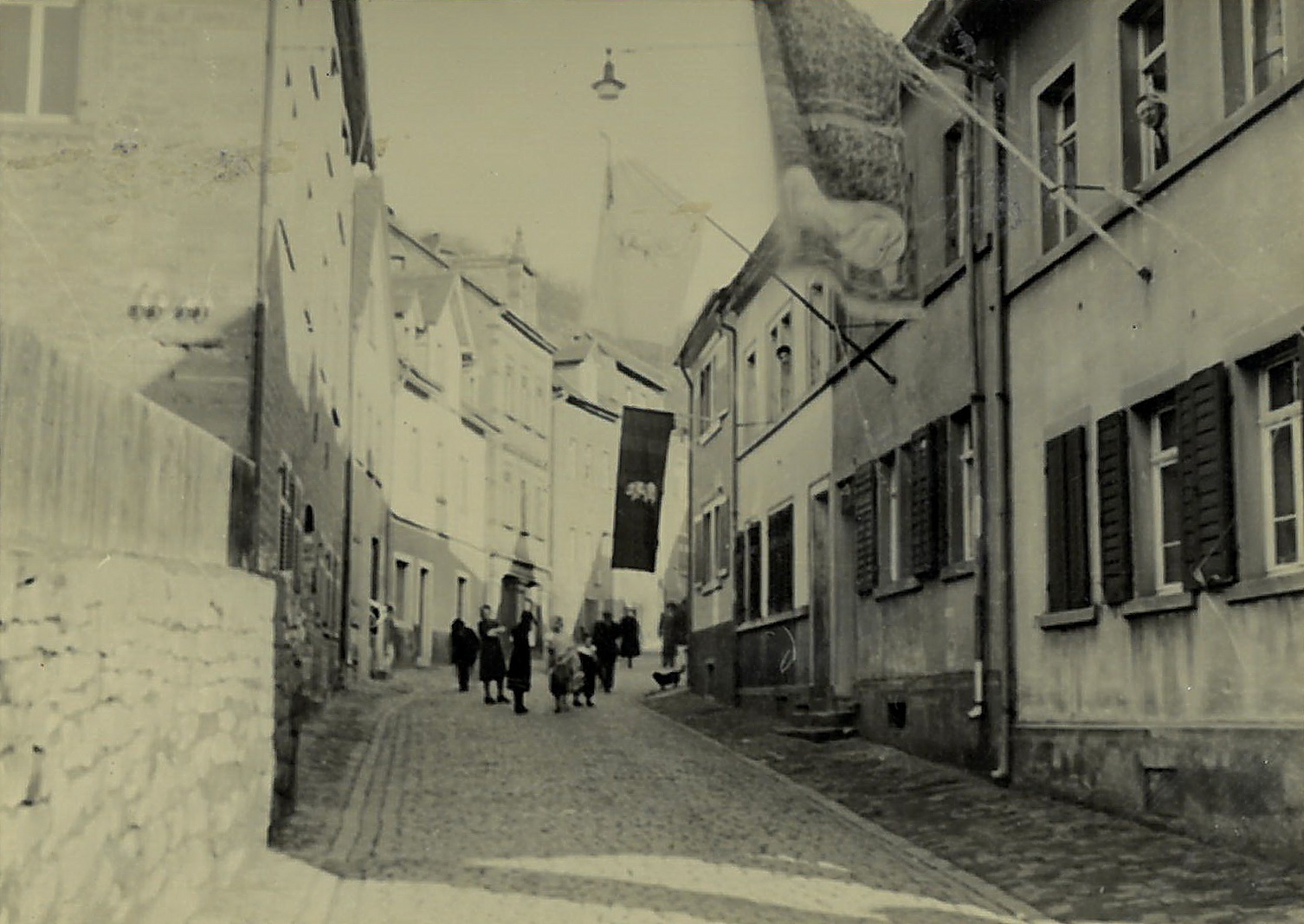 Die Bergwerkstraße in der Faschingszeit um 1950