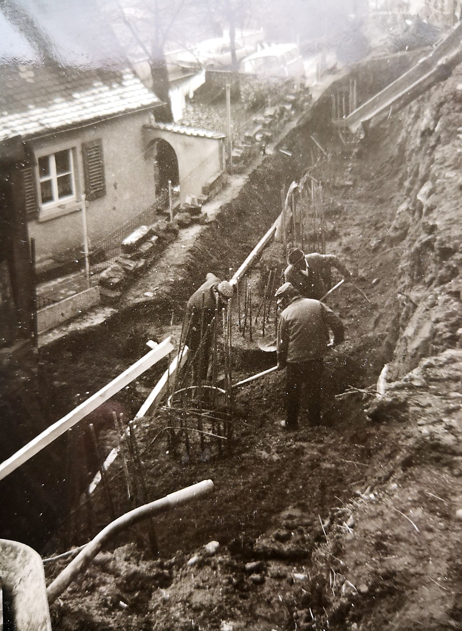 Beim Ausbau der Bergwerkstraße in den 1970er Jahren