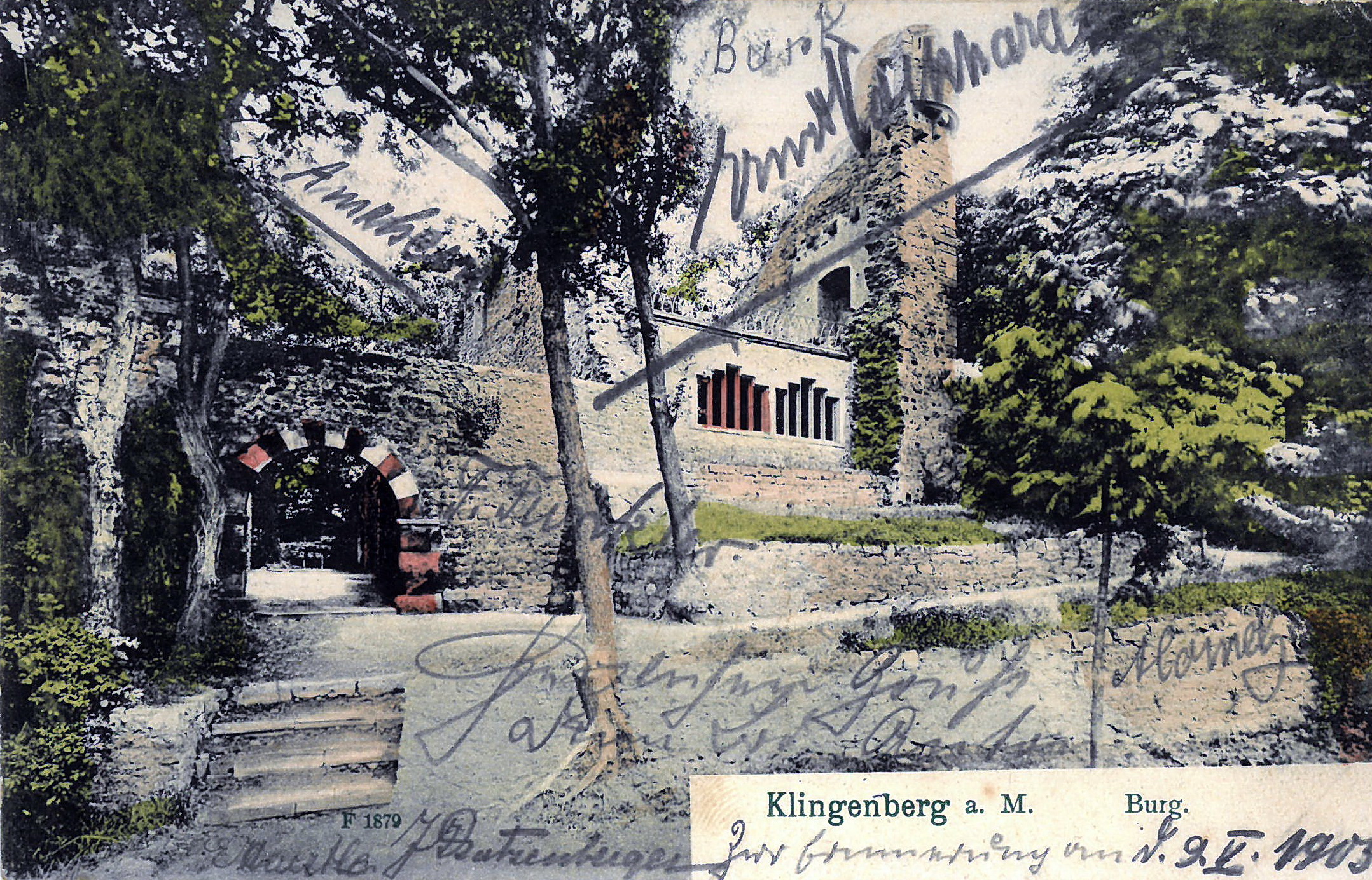 Ansichtskarte der Burgruine um 1903