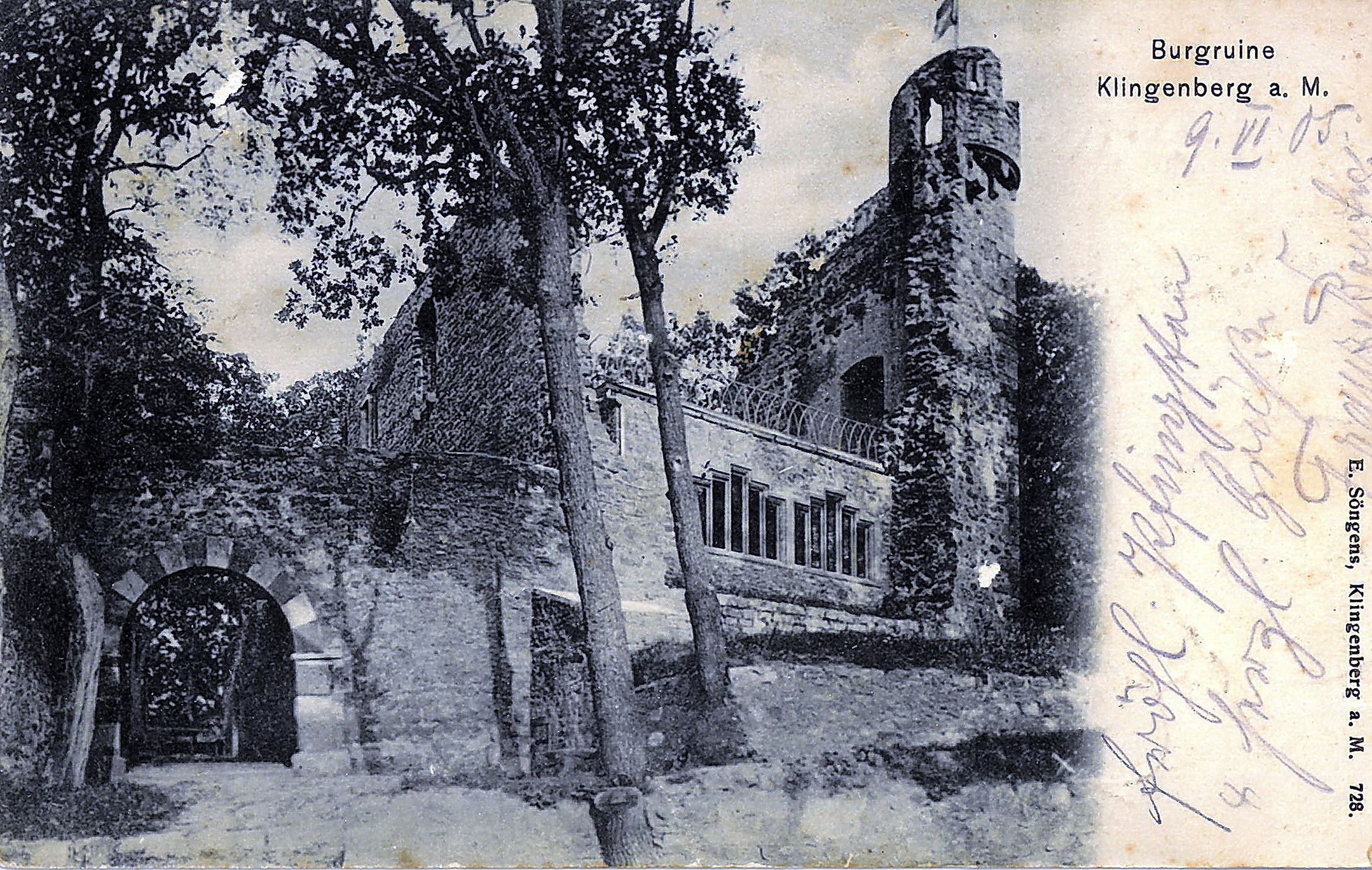 Ansichtskarte der Burgruine um 1905