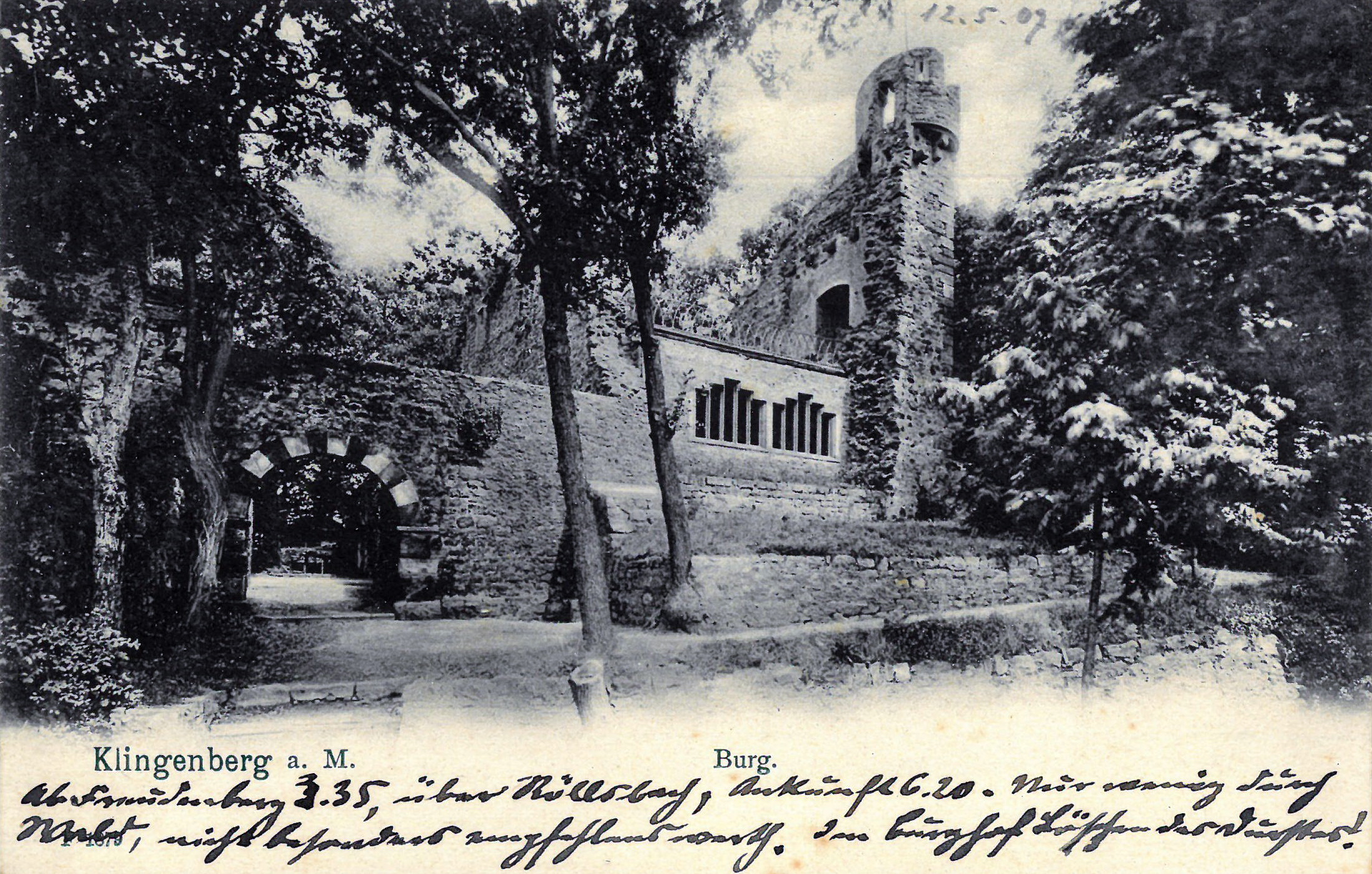 Ansichtskarte der Burgruine um 1907