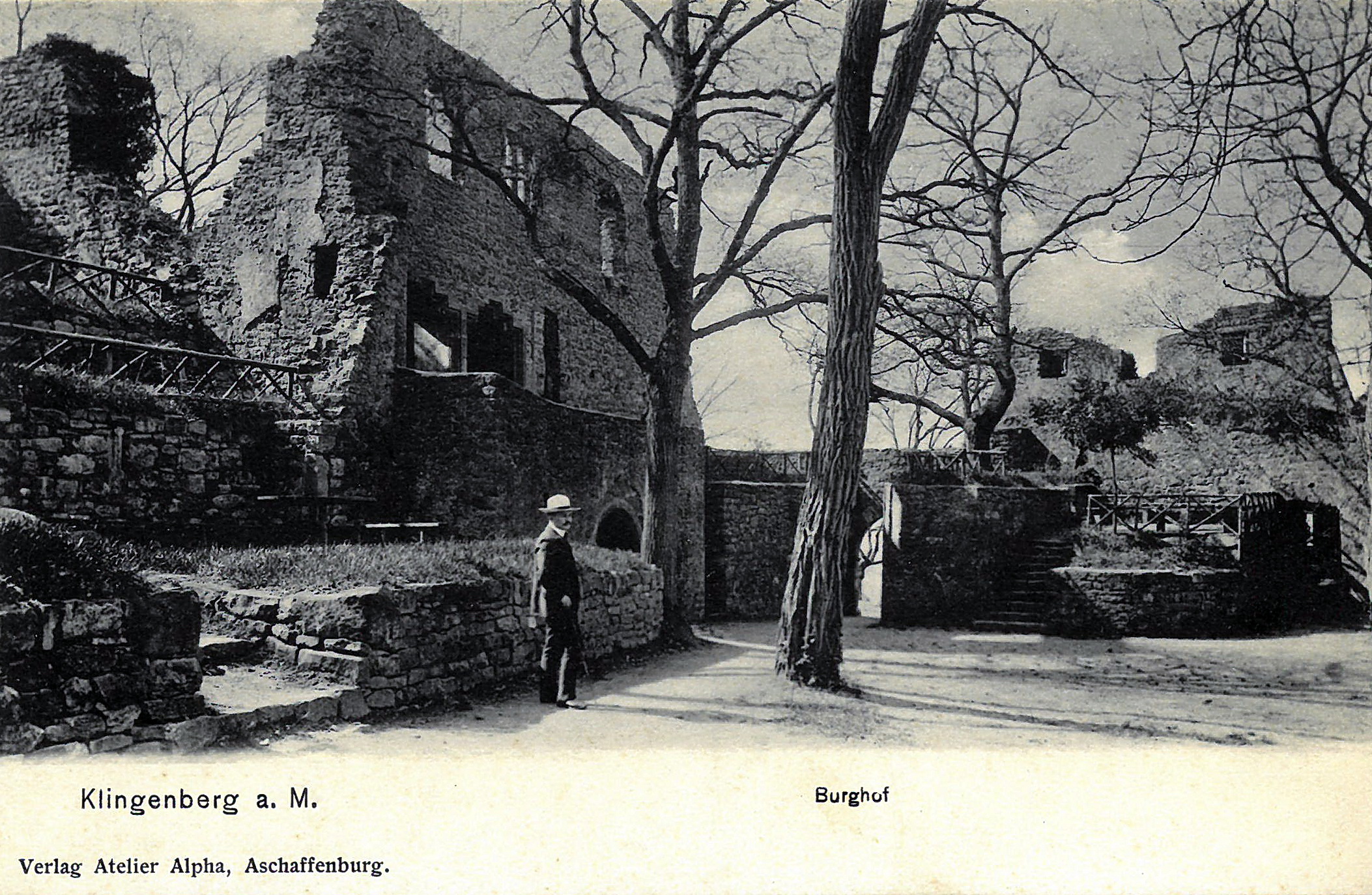 Ansichtskarte der Burgruine um 1925