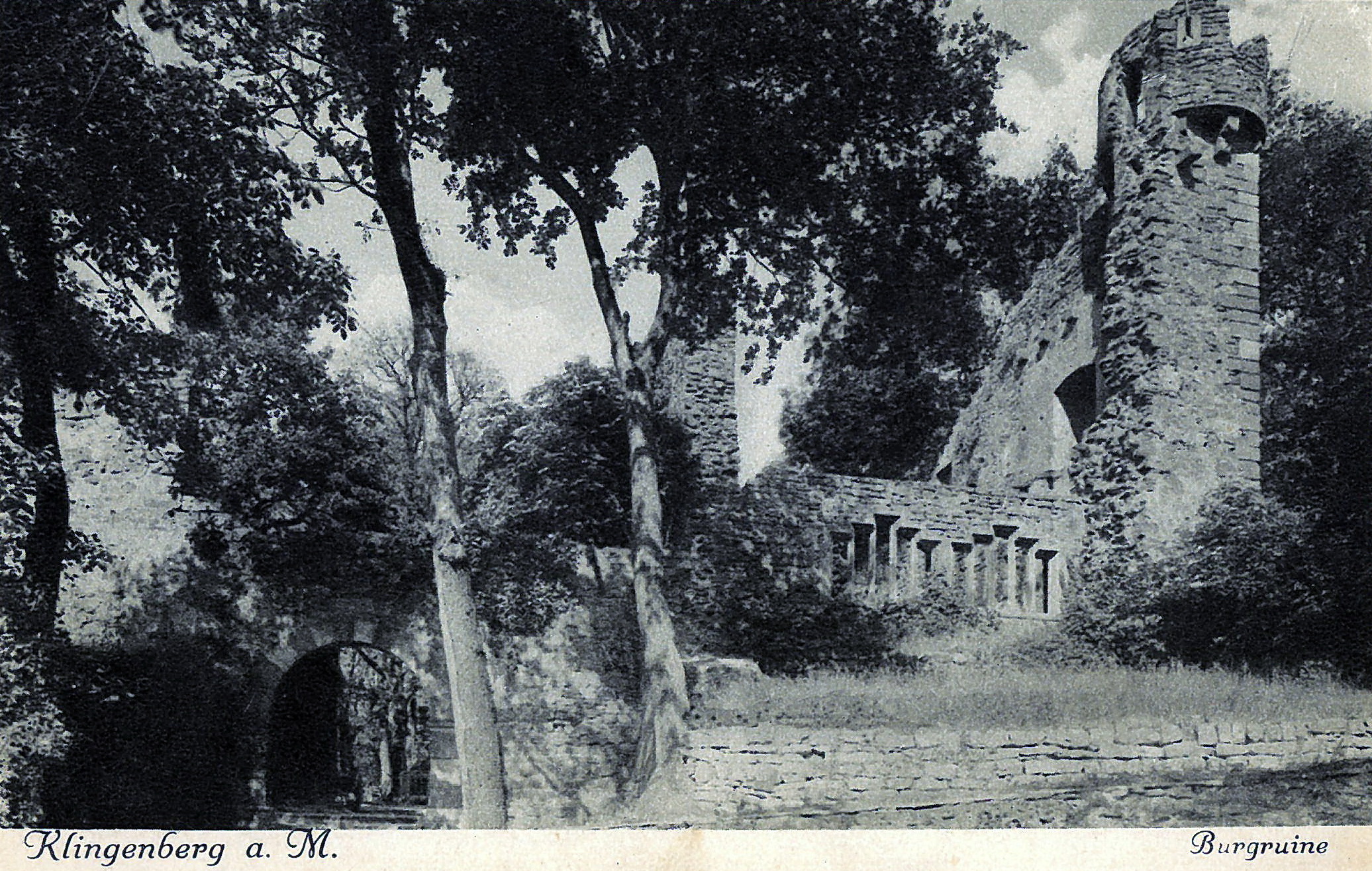 Ansichtskarte der Burgruine um 1925
