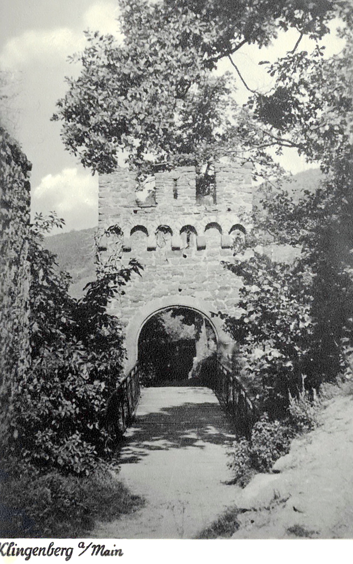 Ansichtskarte der Burgruine um 1950