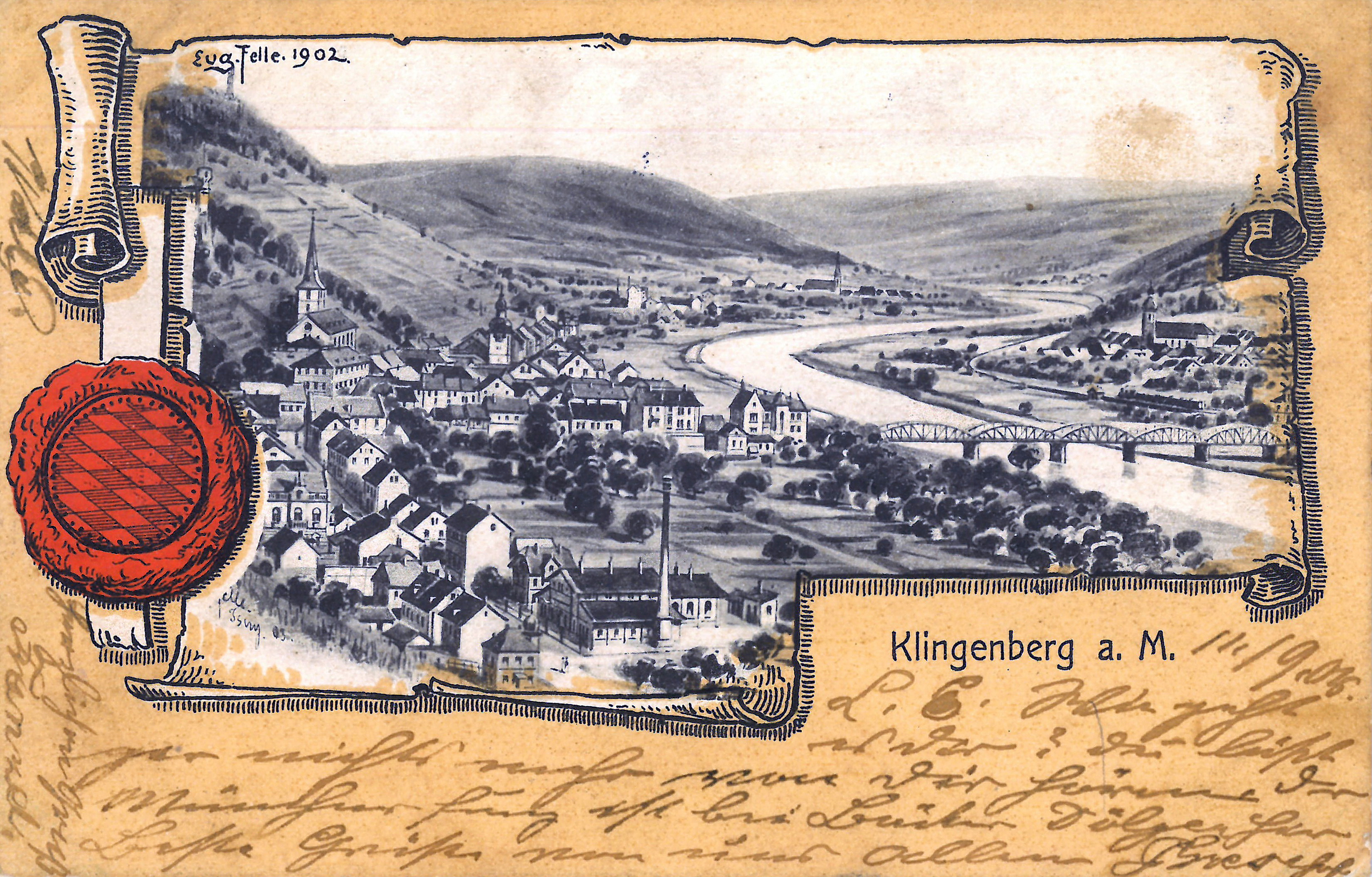 Ansichtskarte, Lithographie von Eugen Felle um 1903