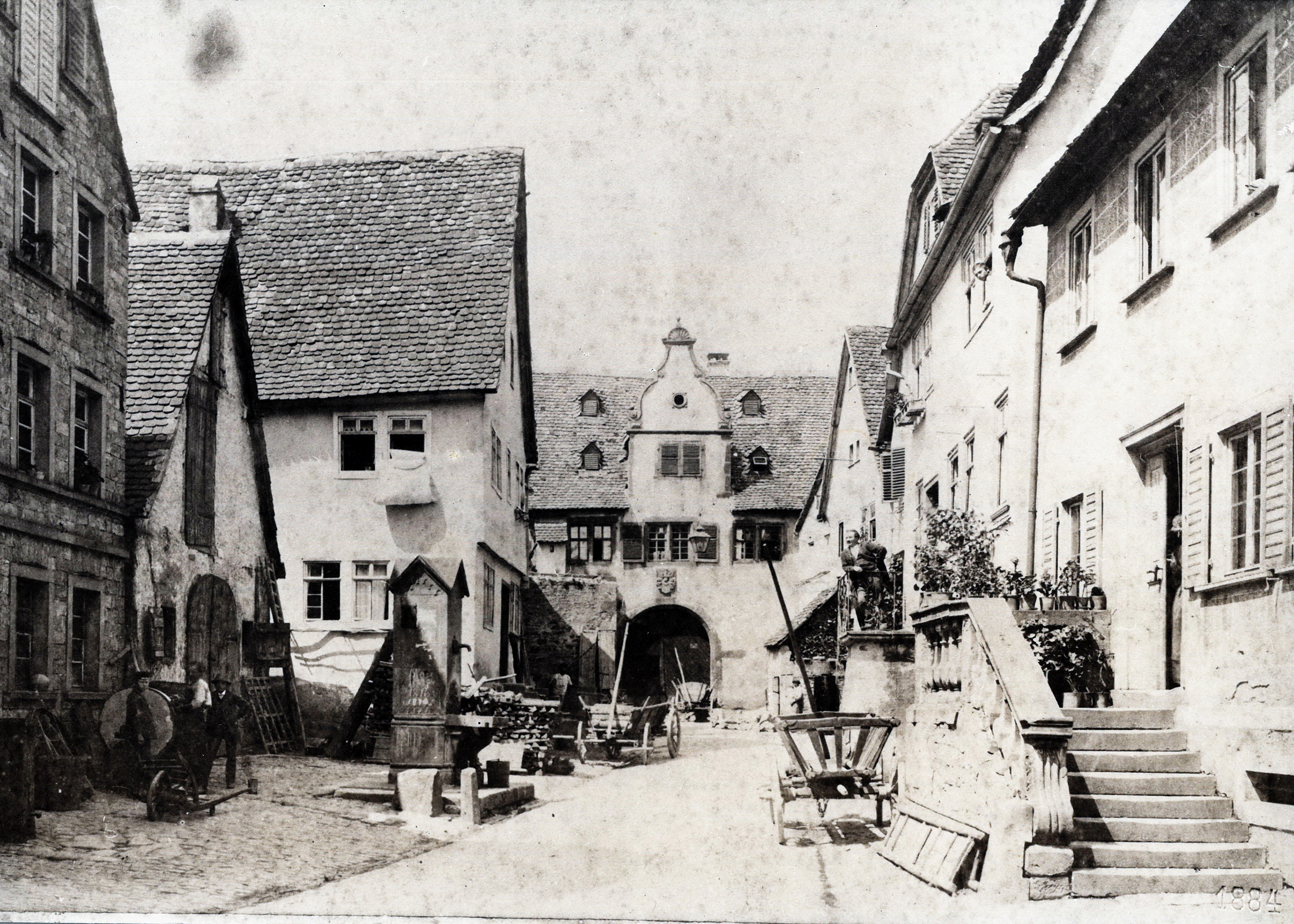 Blick in die Hofstraße um 1884