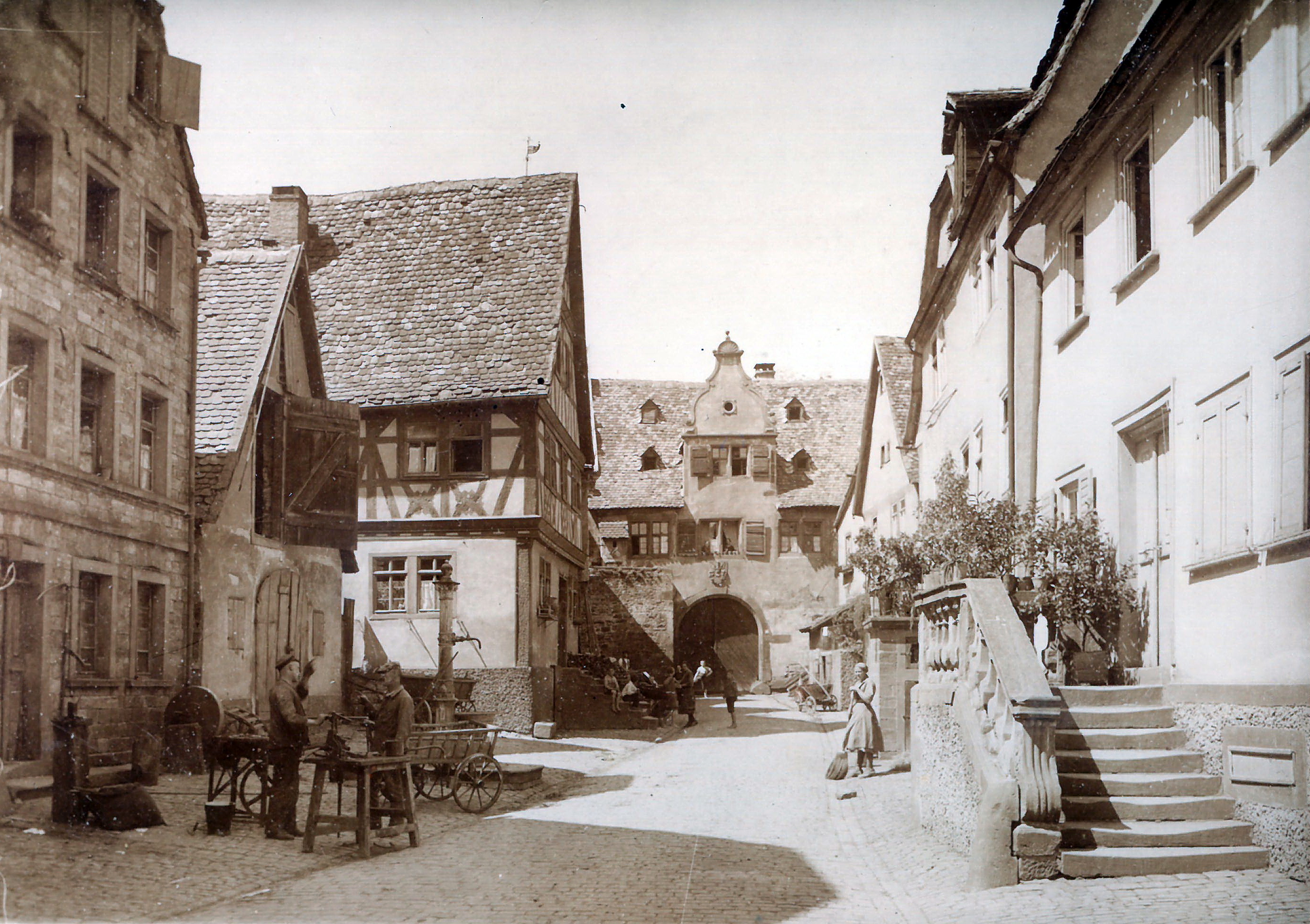 Blick in die Hofstraße um 1900