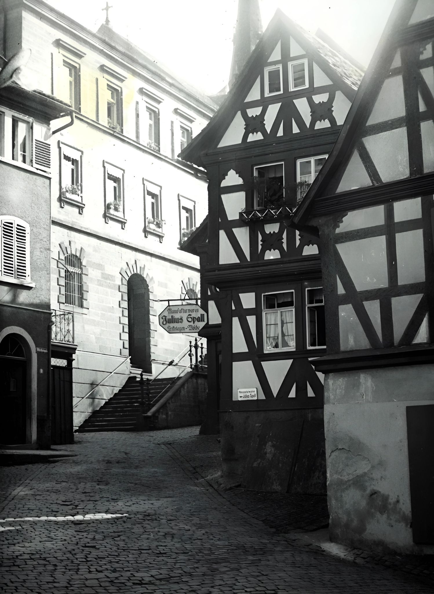Blick zum Kirchenaufgang im Jahr 1940