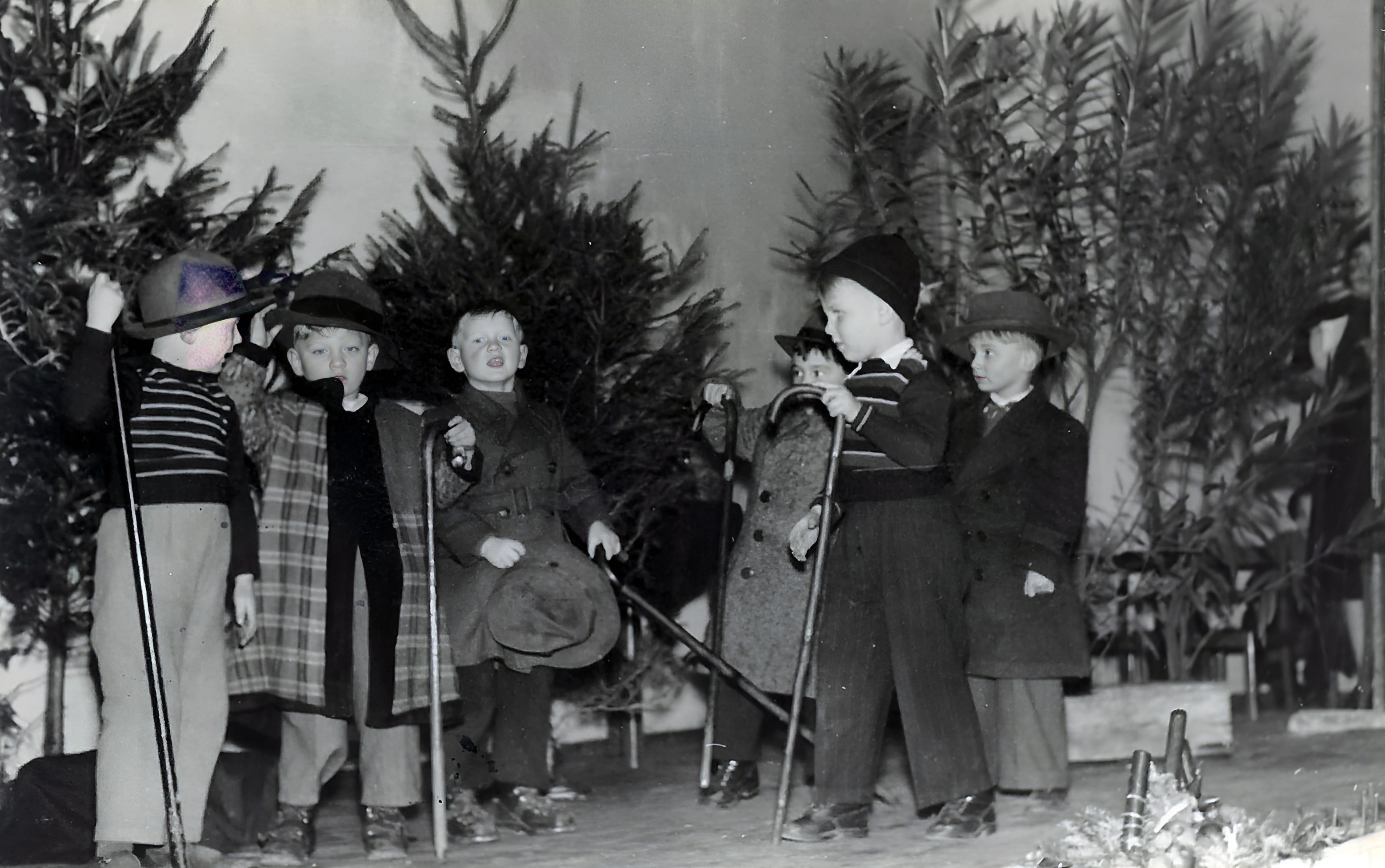 Krippenspiel im neu gebauten Kindergarten 1952