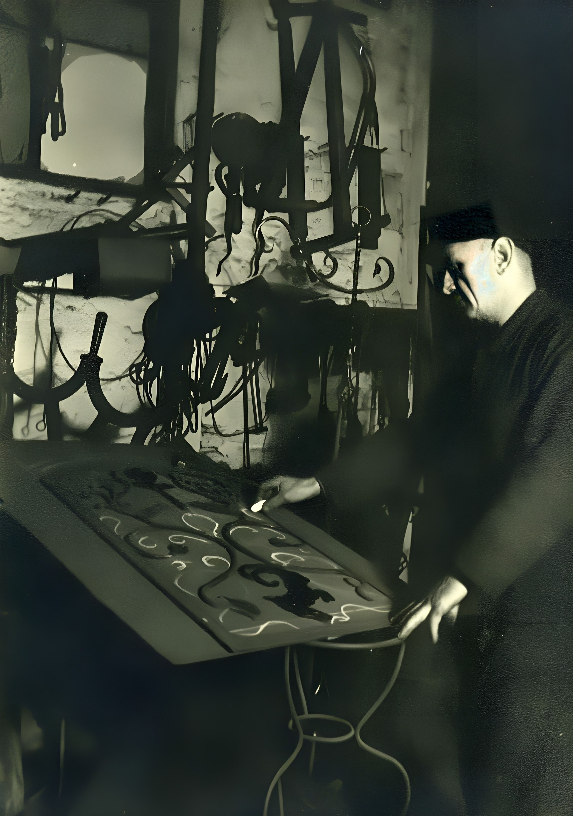 August Winter beim Schmieden