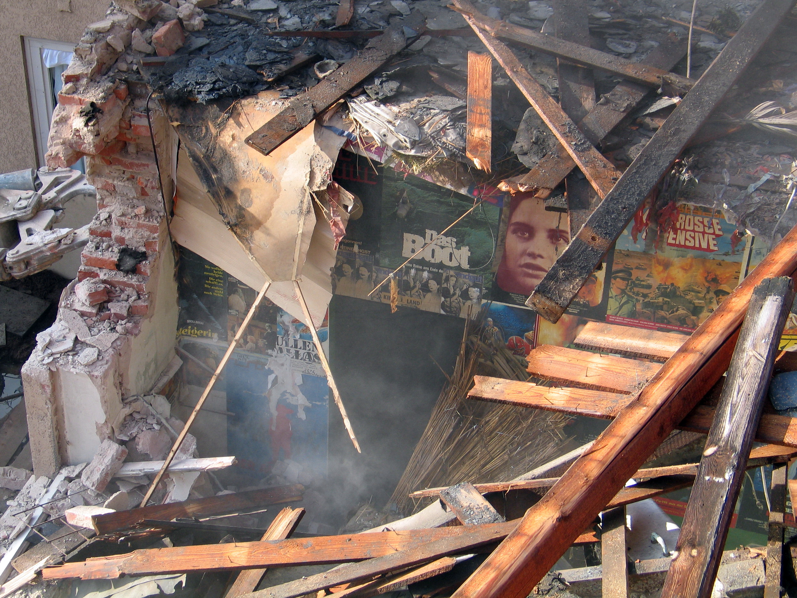 Blick auf die Abrissarbeiten vom Rathaus aus