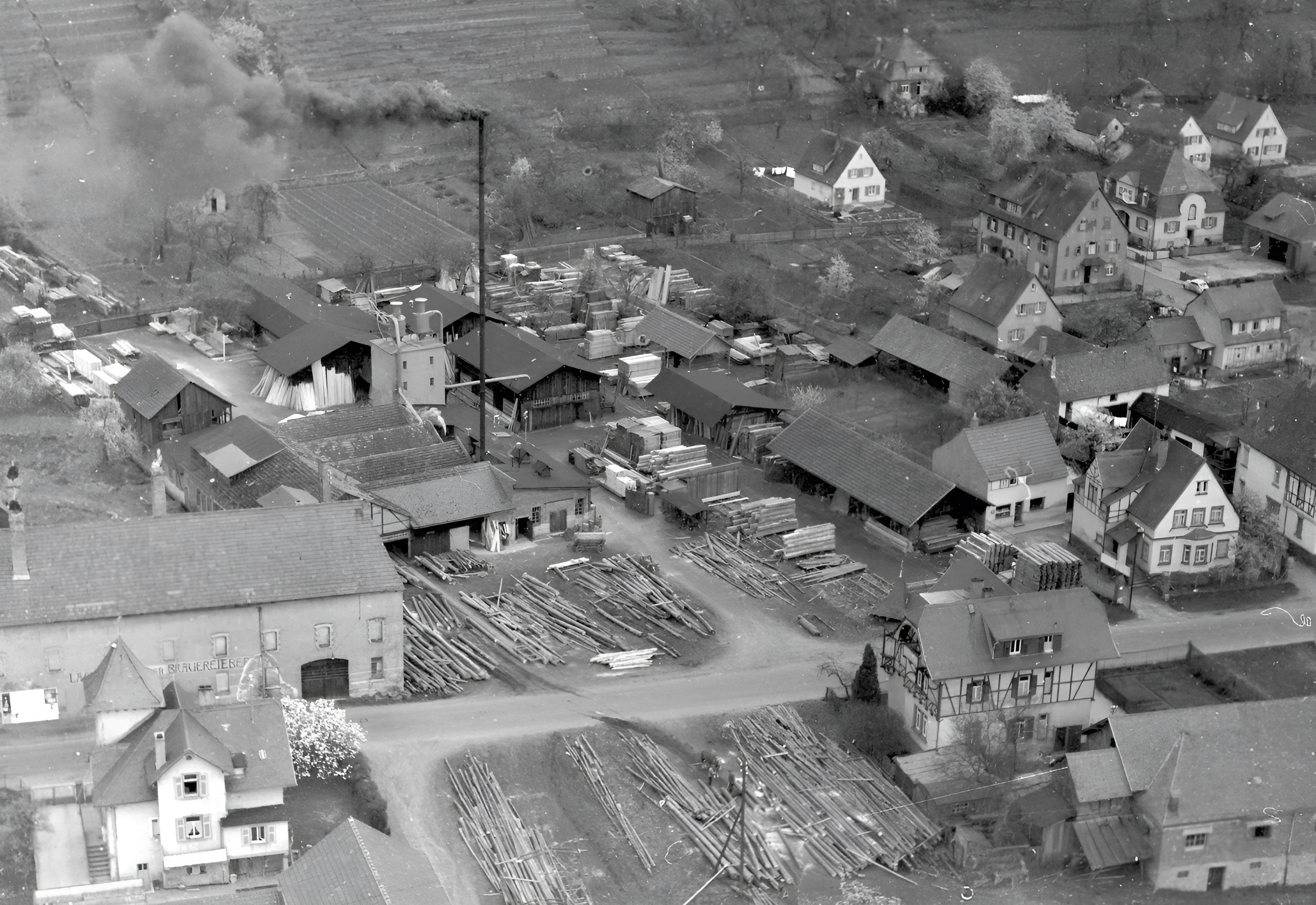 Das Sägewerk Ühlein aus der Vogelperspektive