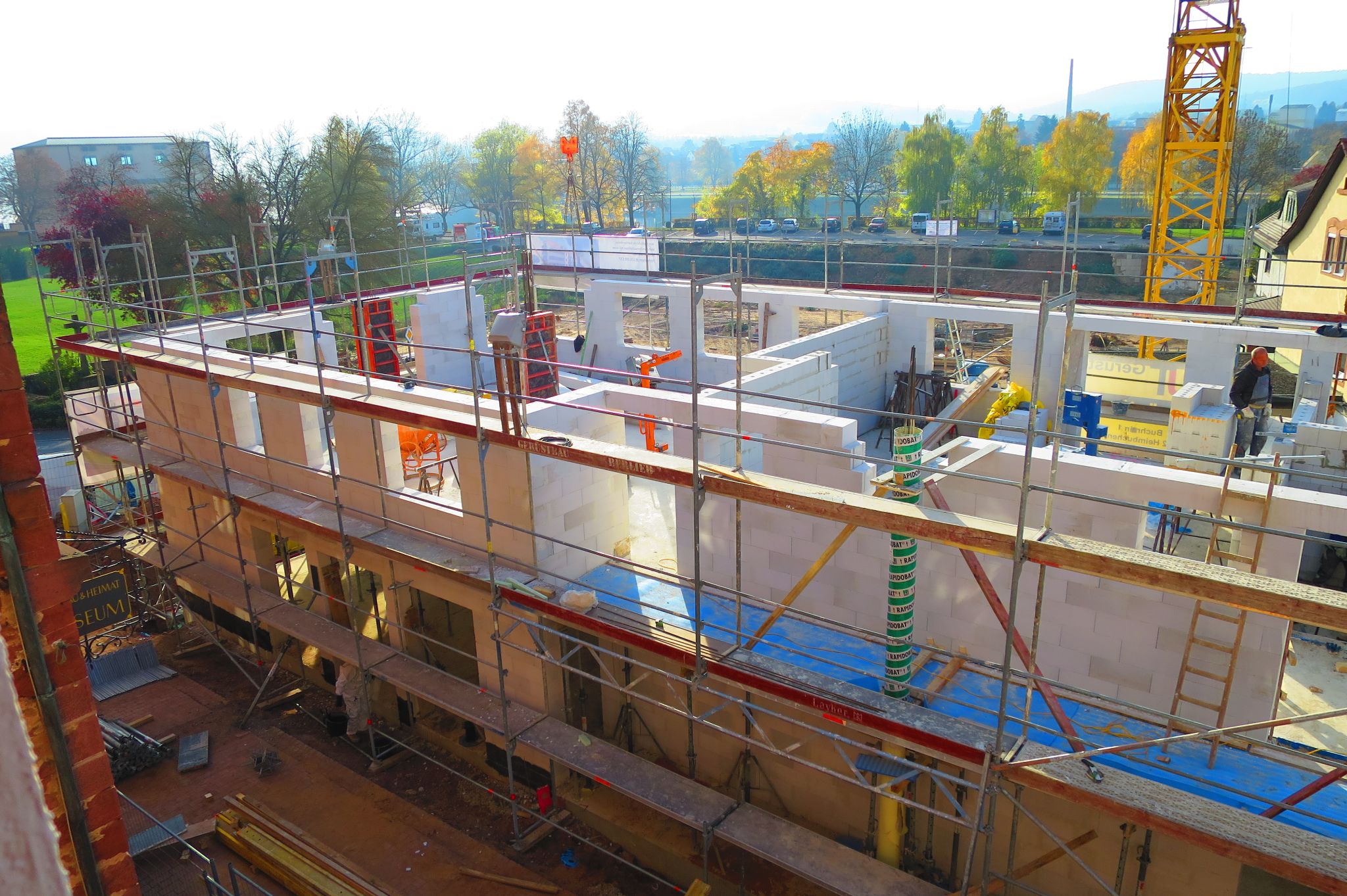 Bau des 1. Obergeschosses