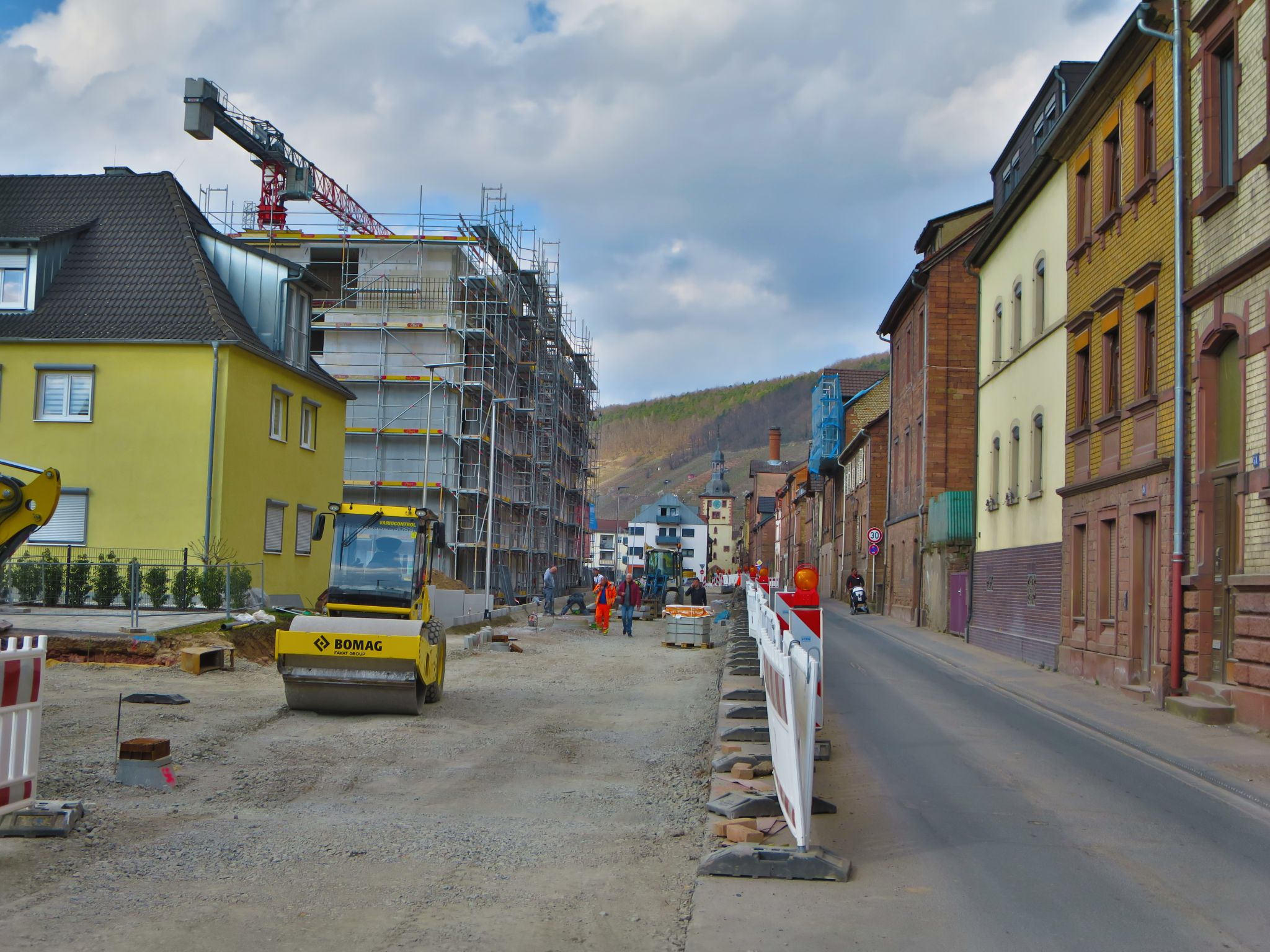 Blick von Süden in die Baustelle