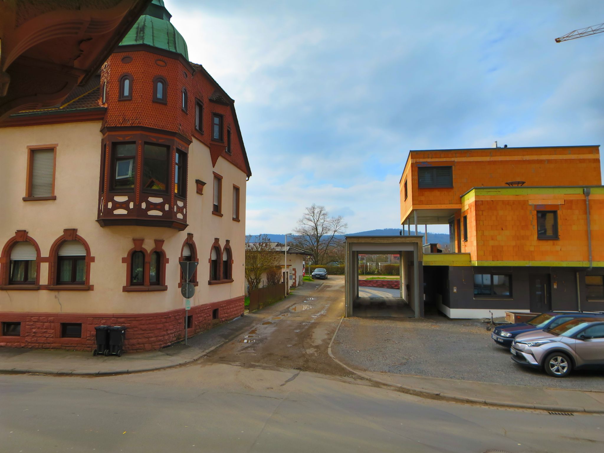 Blick in die Stichstraße zum Damm