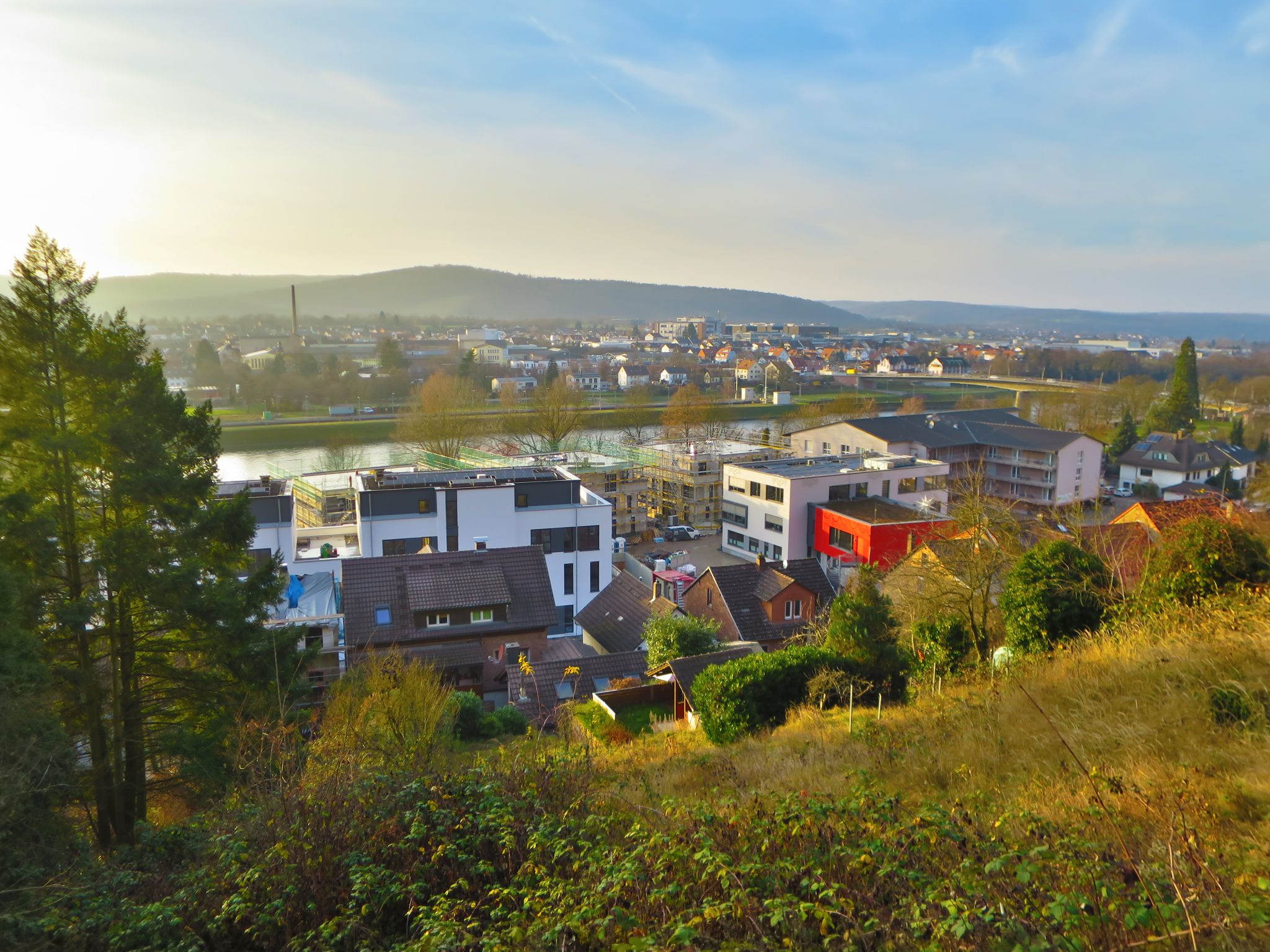 Blick vom Burgweg auf die Baustelle