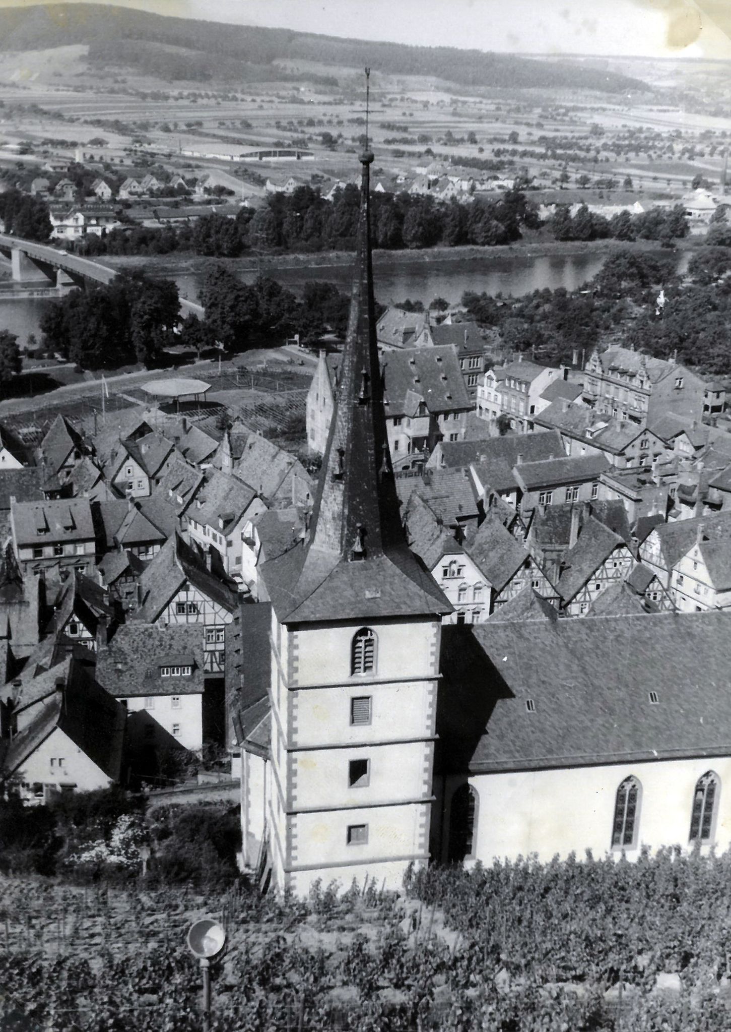 Blick von der Burg auf die Stadt 1959