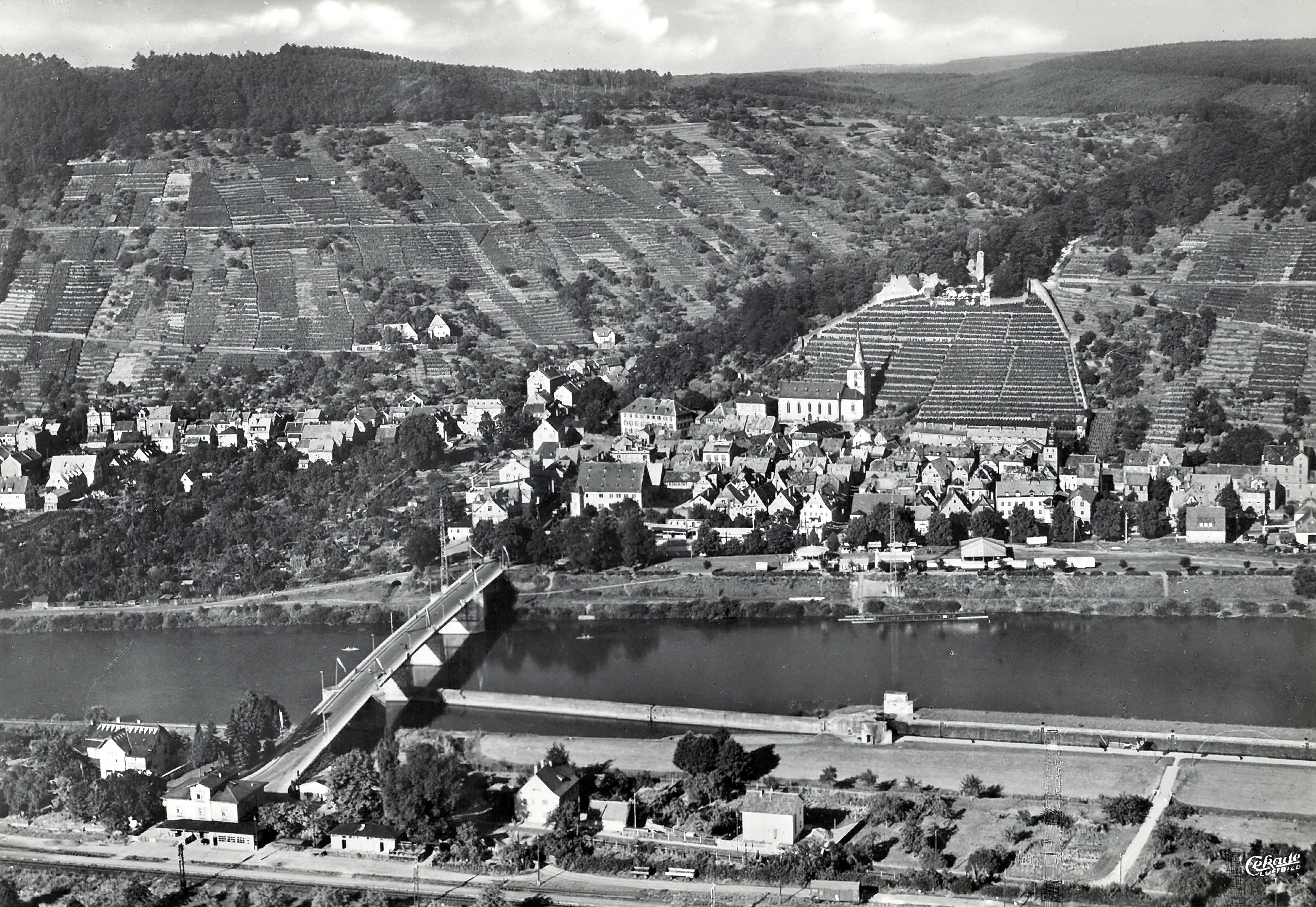 Luftbild aus westlicher Richtung 1954
