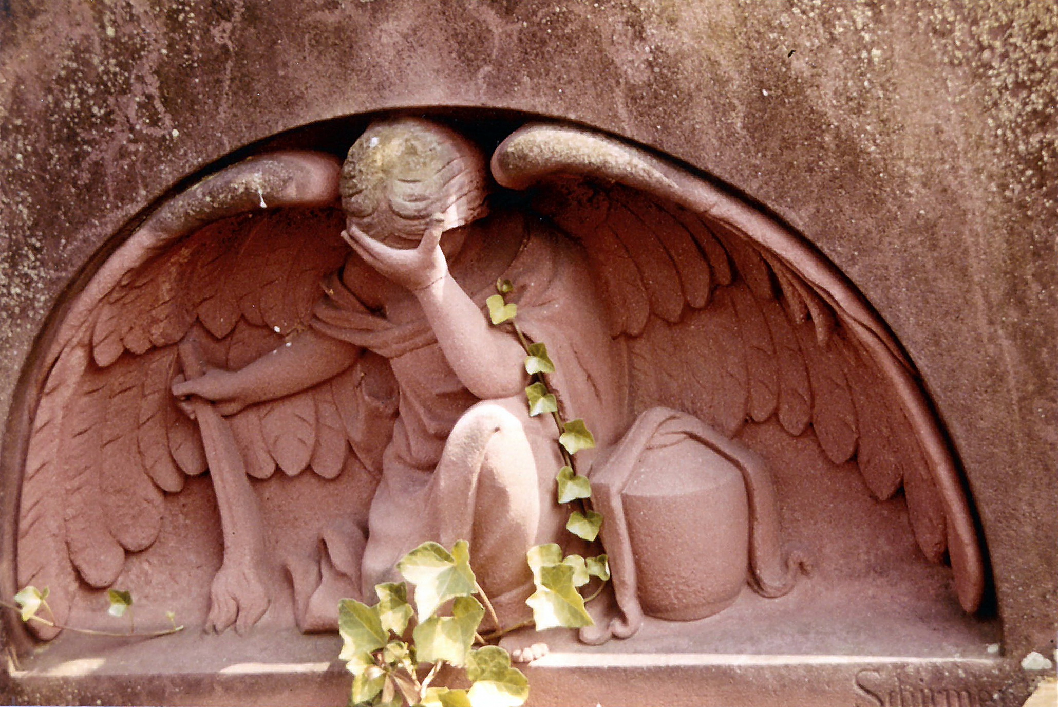 Grabstein am Grab Franz und Gertrud Manderfeld, Willy und Amalie Ebert