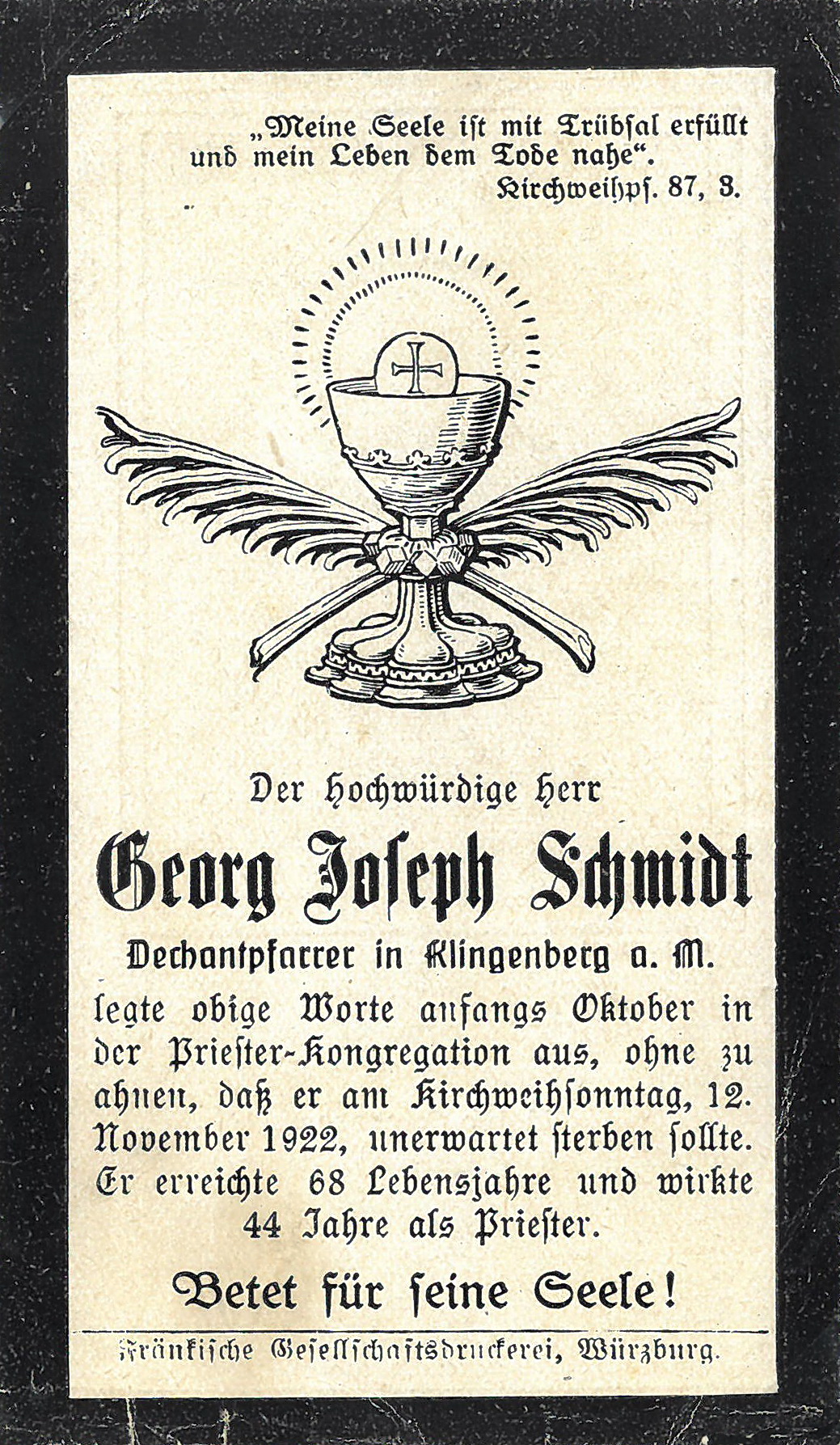 Andenken an Georg Joseph Schmitt