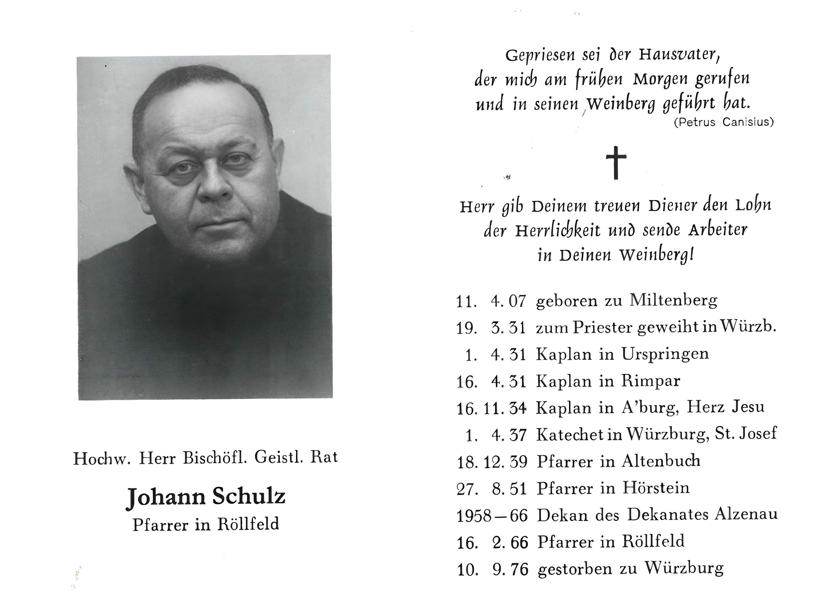 Andenken an Johann Schulz